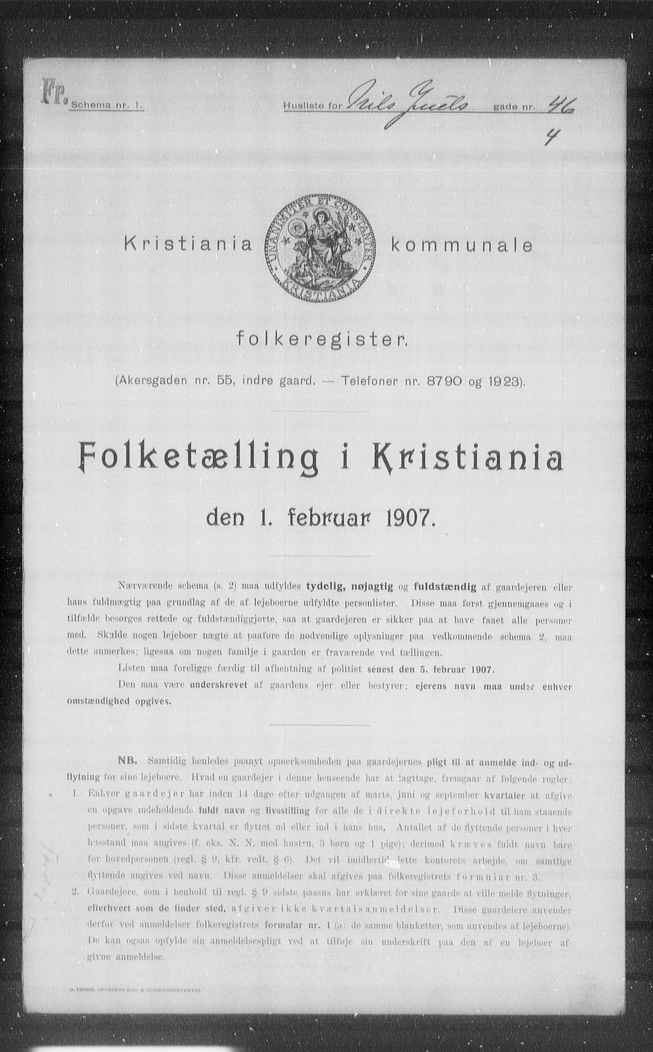 OBA, Kommunal folketelling 1.2.1907 for Kristiania kjøpstad, 1907, s. 36221