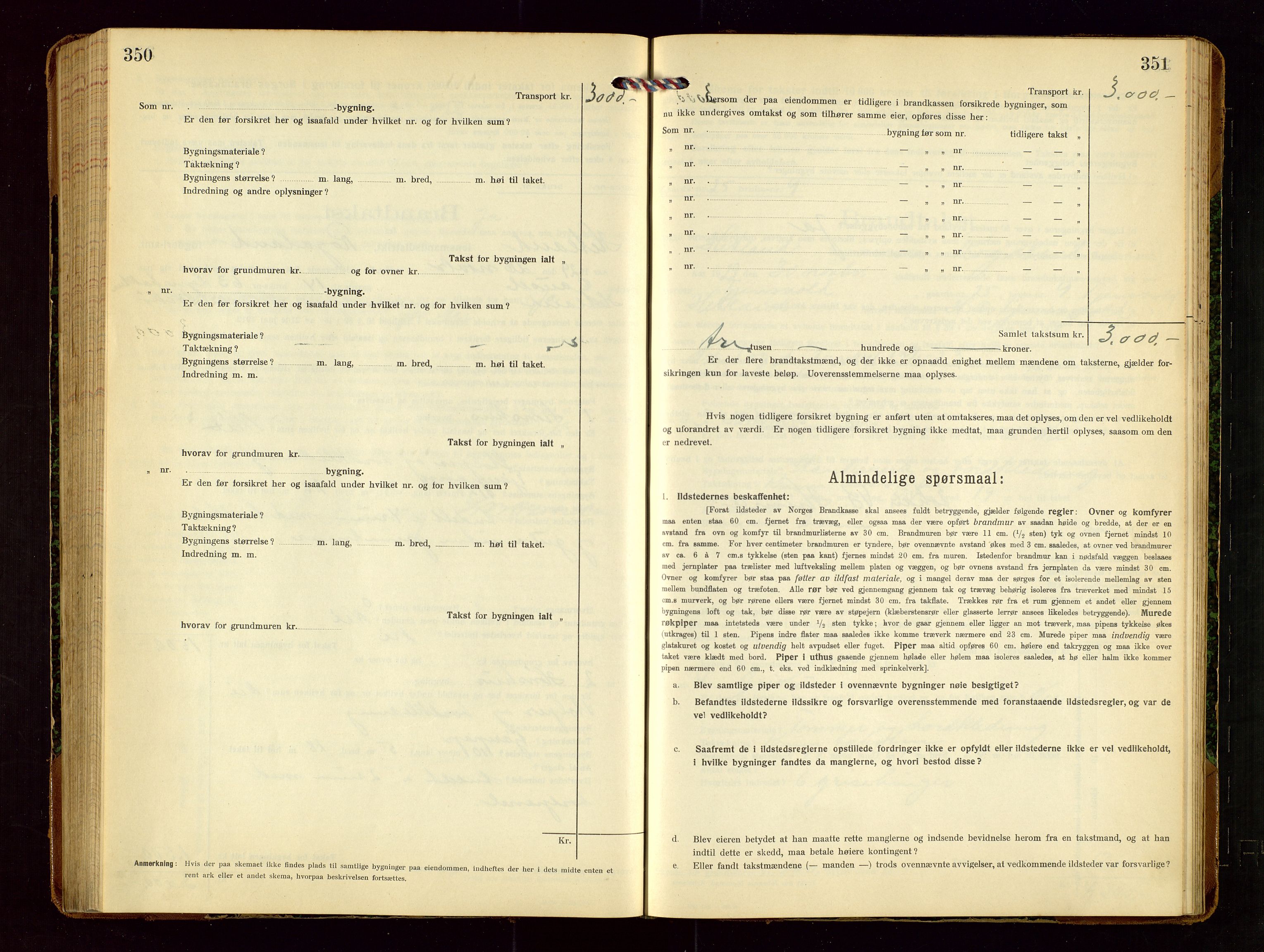 Hetland lensmannskontor, AV/SAST-A-100101/Gob/L0002: "Brandtakstprotokol", 1918-1932, s. 350-351