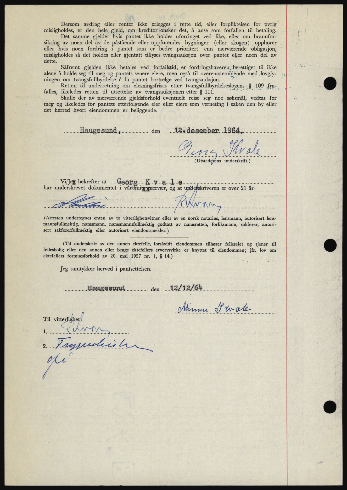 Haugesund tingrett, SAST/A-101415/01/II/IIC/L0053: Pantebok nr. B 53, 1965-1965, Dagboknr: 1334/1965