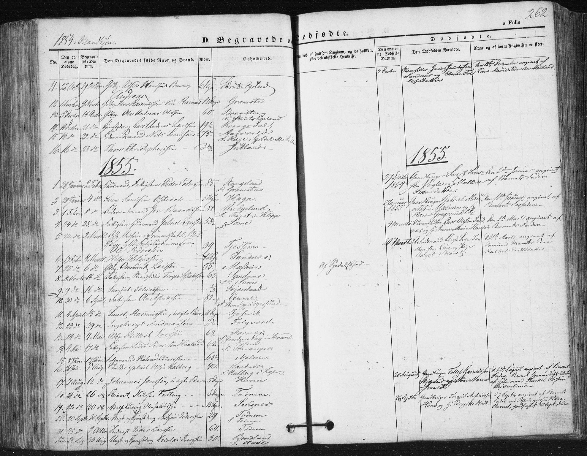 Høyland sokneprestkontor, AV/SAST-A-101799/001/30BA/L0008: Ministerialbok nr. A 8, 1841-1856, s. 262