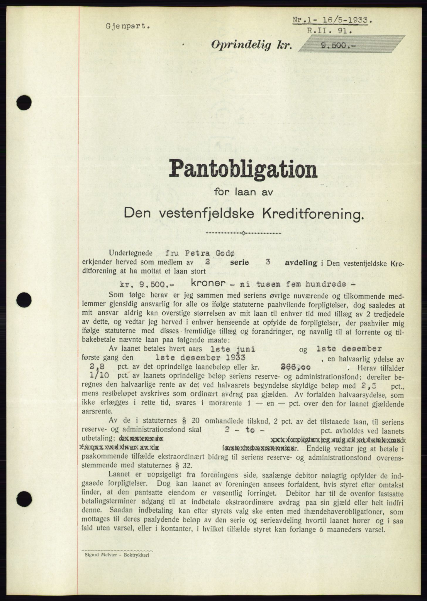 Ålesund byfogd, SAT/A-4384: Pantebok nr. 30, 1932-1933, Tingl.dato: 16.05.1933