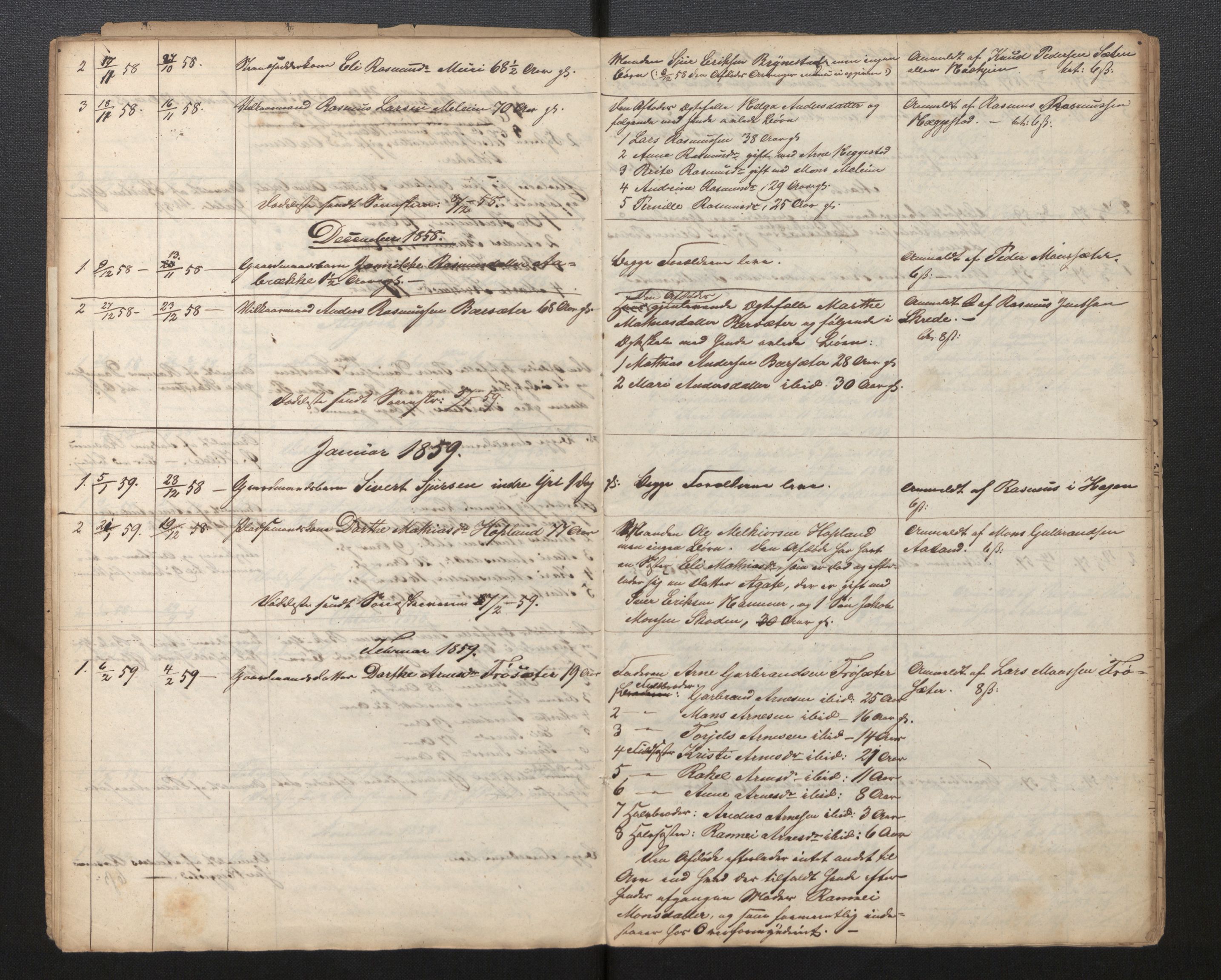 Lensmannen i Stryn og Innvik, SAB/A-30201/0006/L0001: Dødsfallprotokoll, 1856-1861