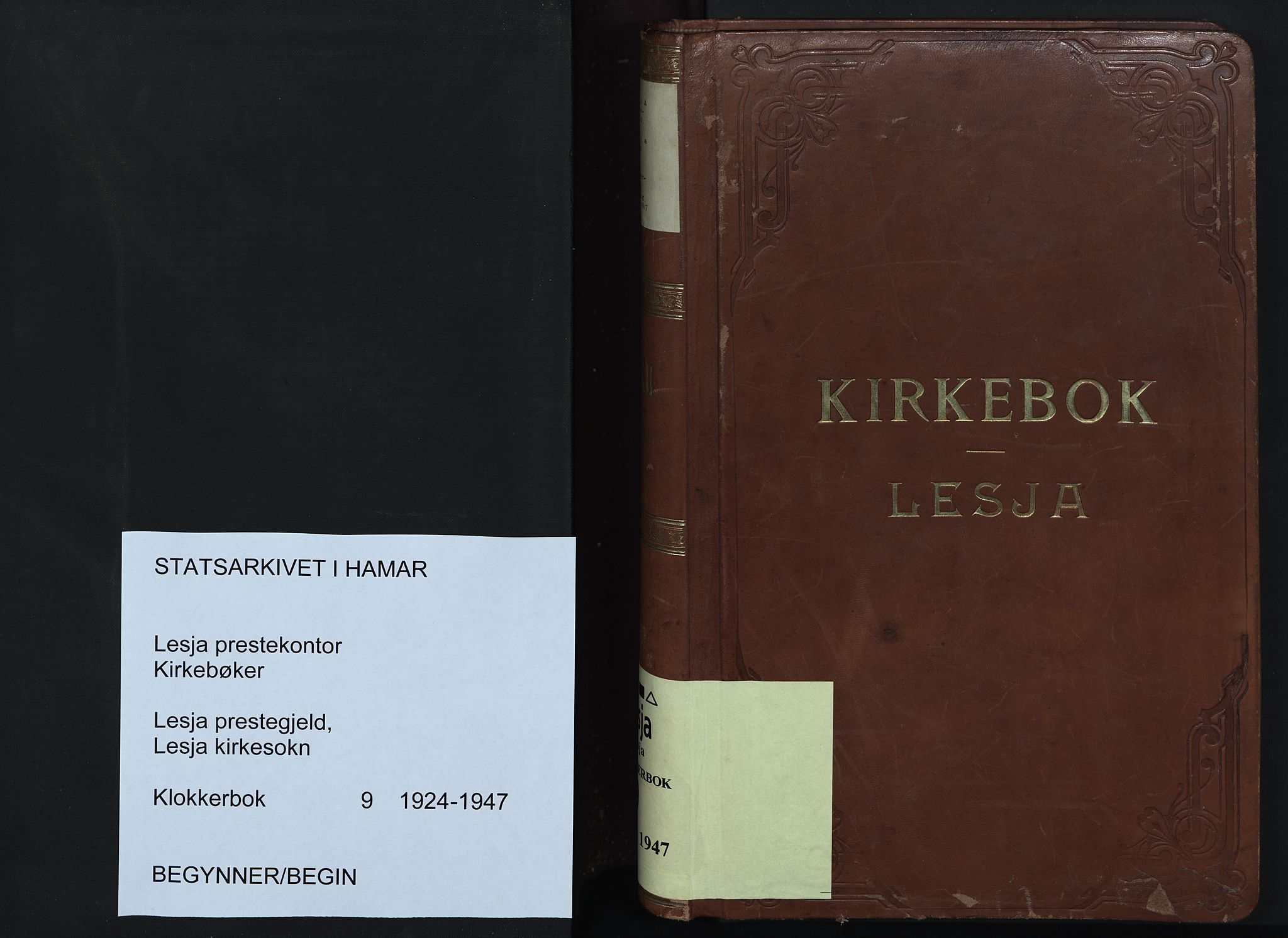 Lesja prestekontor, SAH/PREST-068/H/Ha/Hab/L0009: Klokkerbok nr. 9, 1924-1947