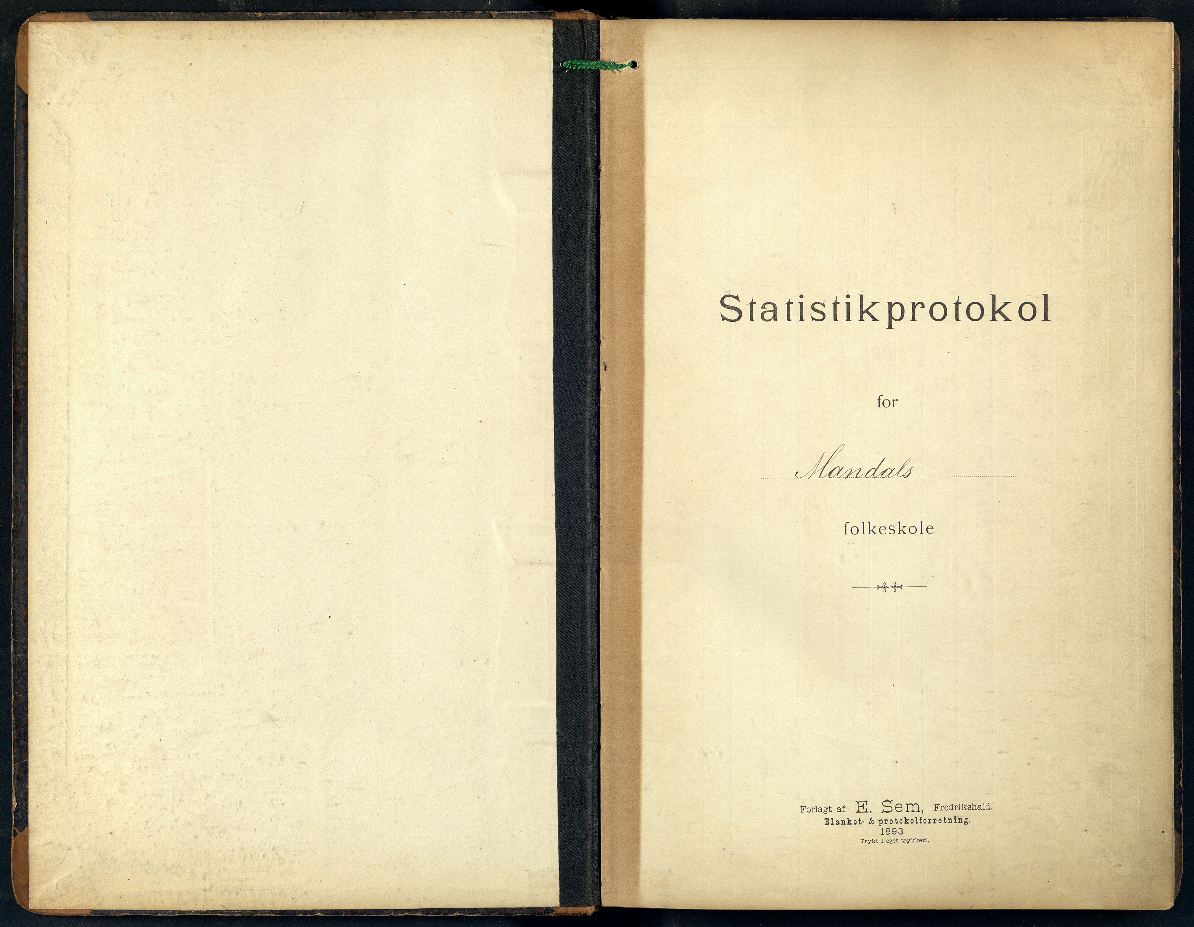 Mandal By - Mandal Allmueskole/Folkeskole/Skole, ARKSOR/1002MG551/S/L0001: Statistikkprotokoll, 1901-1920