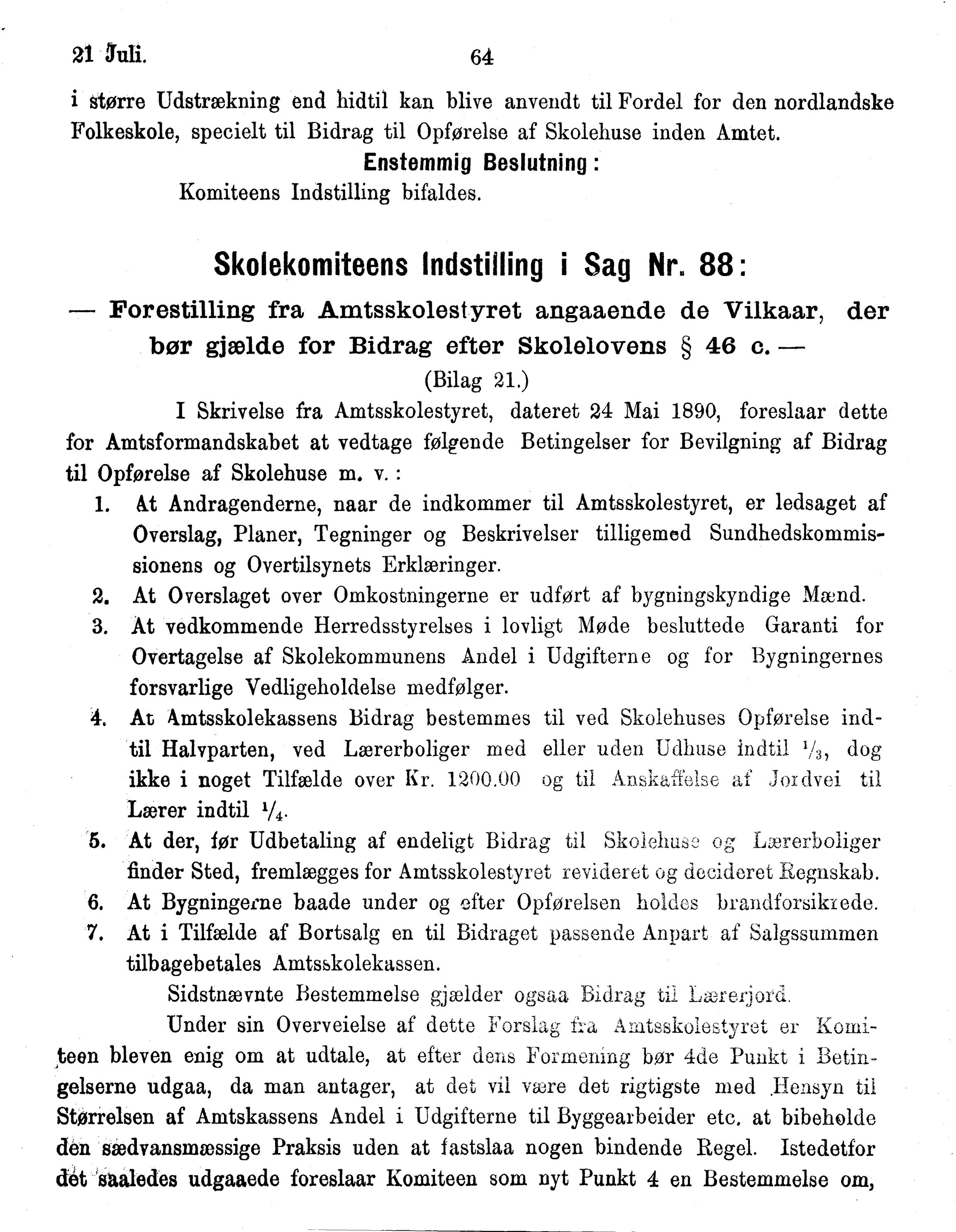 Nordland Fylkeskommune. Fylkestinget, AIN/NFK-17/176/A/Ac/L0015: Fylkestingsforhandlinger 1886-1890, 1886-1890