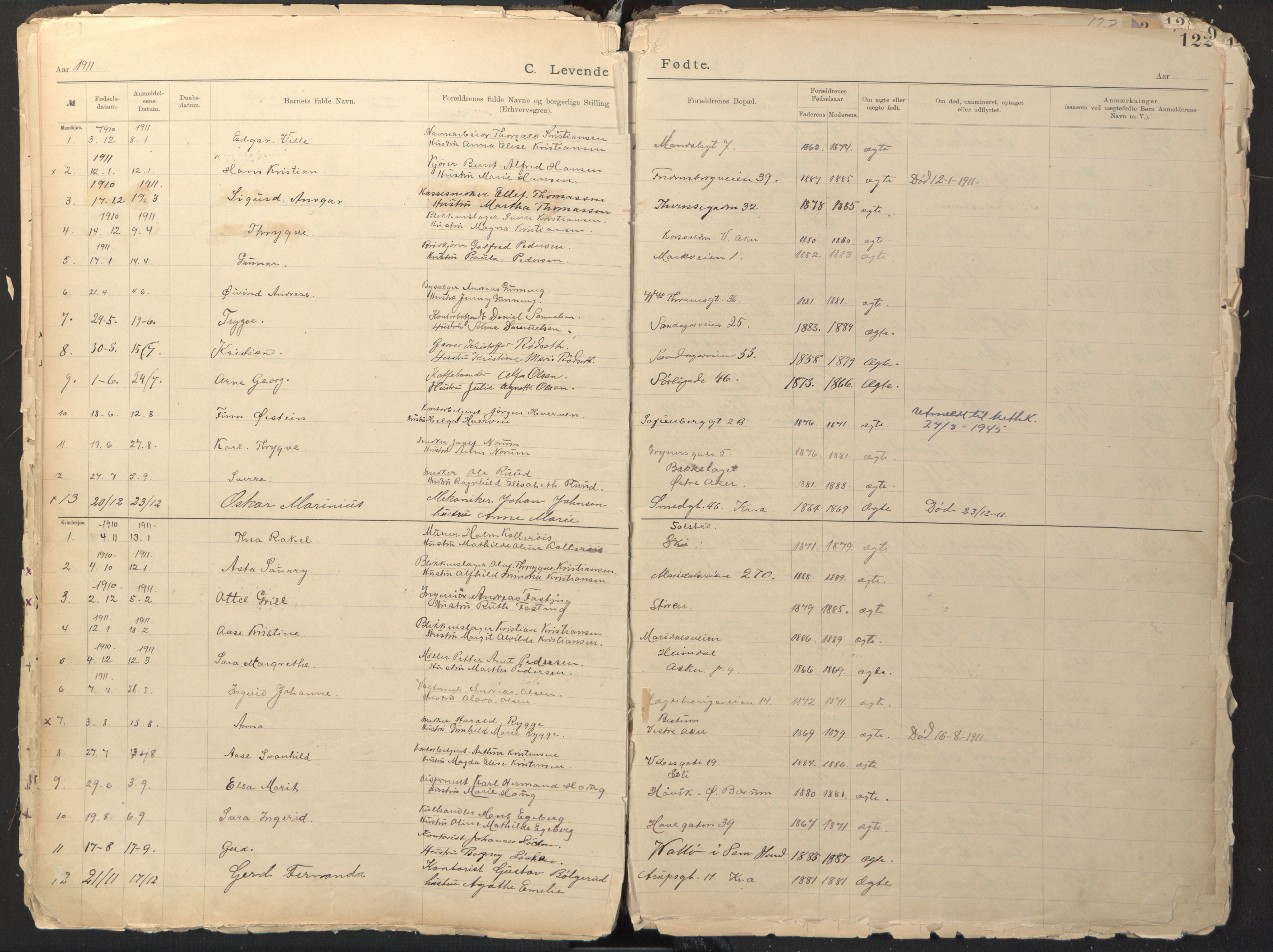 Den evangelisk-lutherske frikirke østre menighet, Oslo, AV/SAO-PAO-0245/F/L0002: Dissenterprotokoll nr. 2, 1892-1936, s. 122