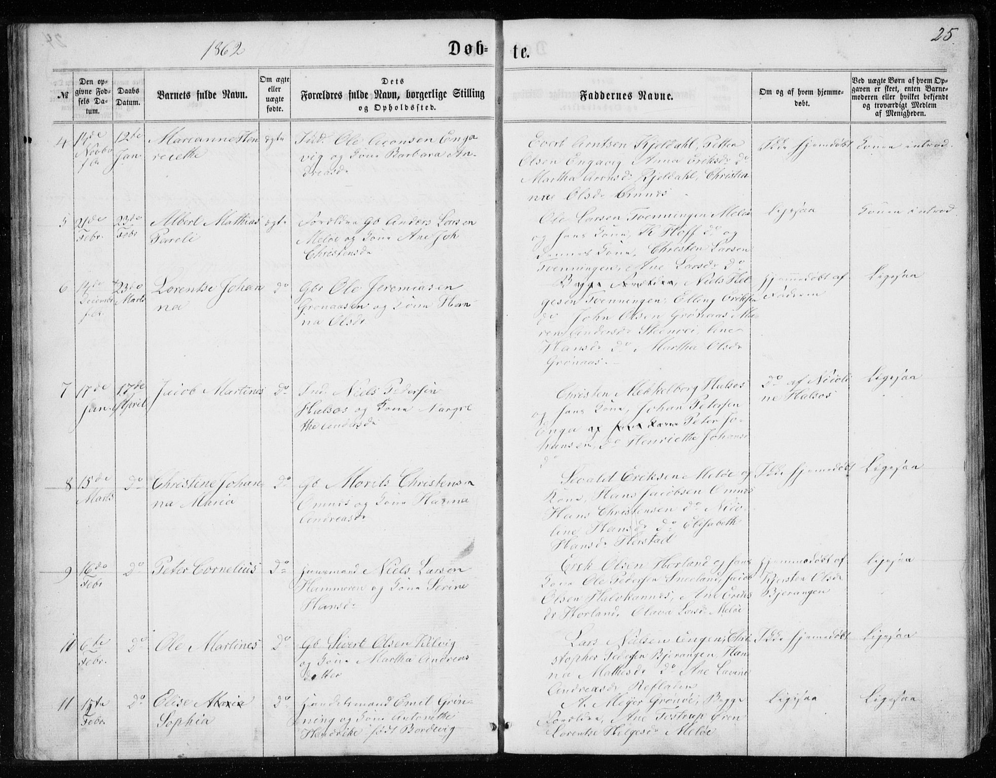 Ministerialprotokoller, klokkerbøker og fødselsregistre - Nordland, SAT/A-1459/843/L0634: Klokkerbok nr. 843C03, 1860-1884, s. 25