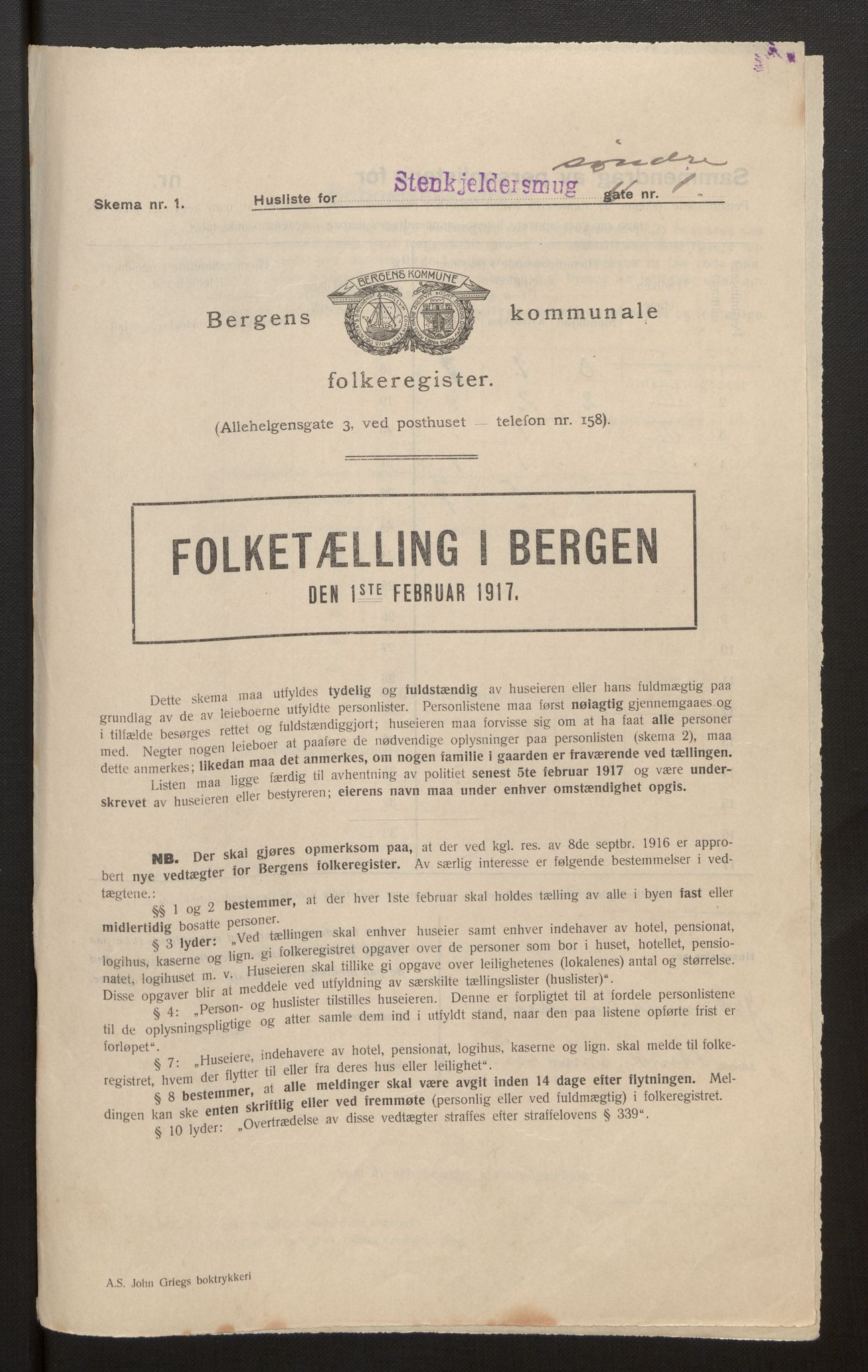 SAB, Kommunal folketelling 1917 for Bergen kjøpstad, 1917, s. 37346