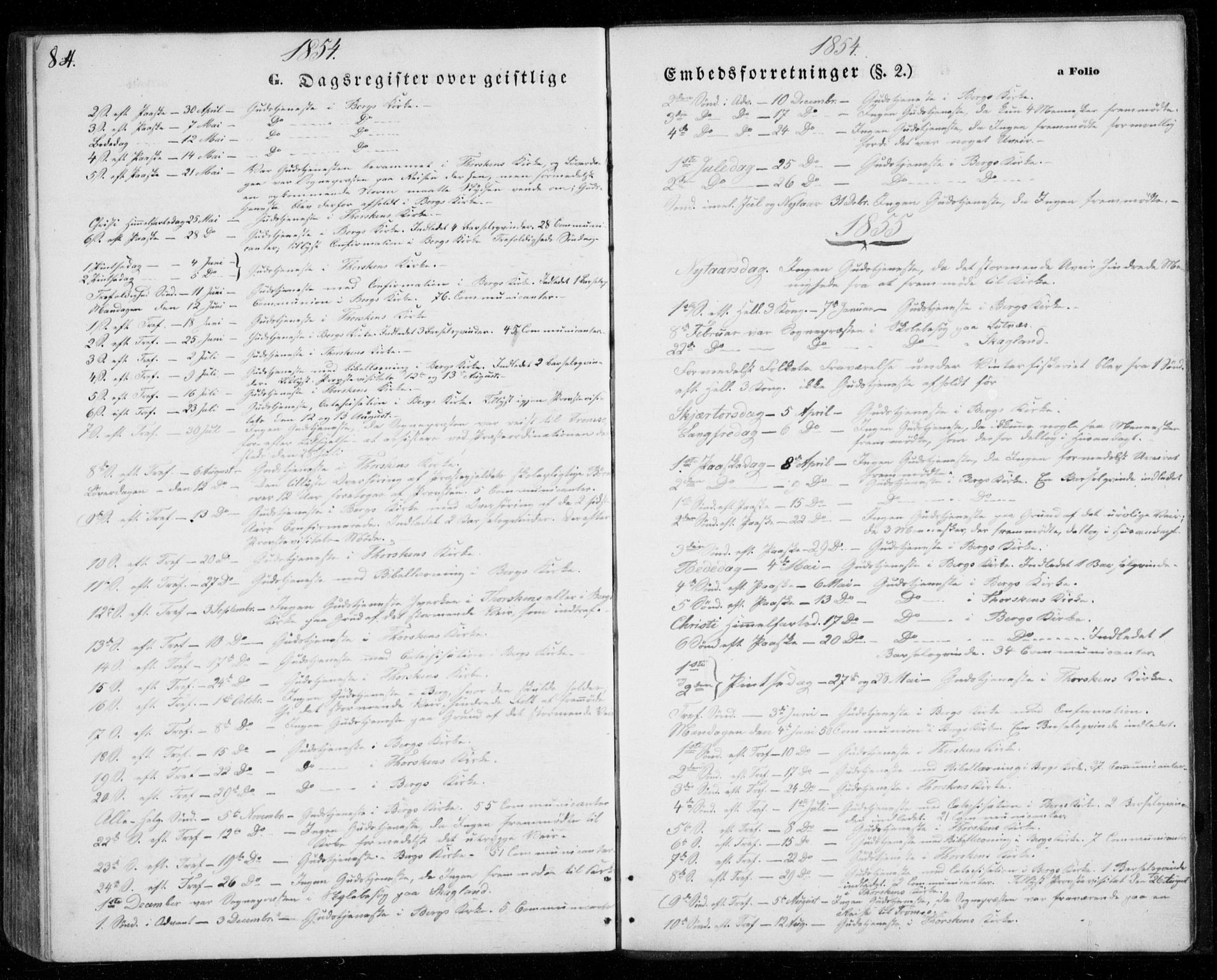 Berg sokneprestkontor, AV/SATØ-S-1318/G/Ga/Gab/L0002klokker: Klokkerbok nr. 2, 1851-1874, s. 84