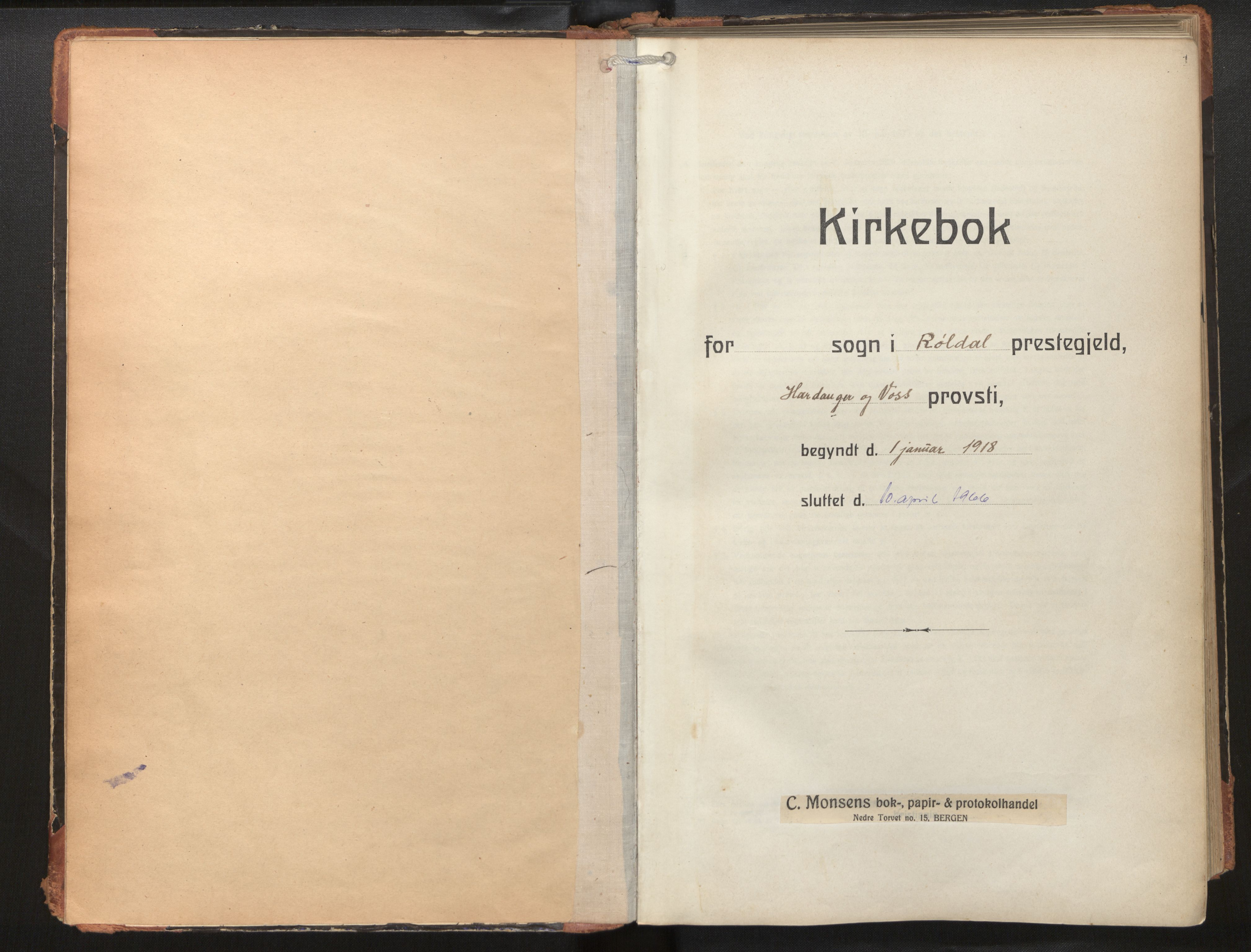 Røldal sokneprestembete, SAB/A-100247: Ministerialbok nr. A 6, 1918-1957