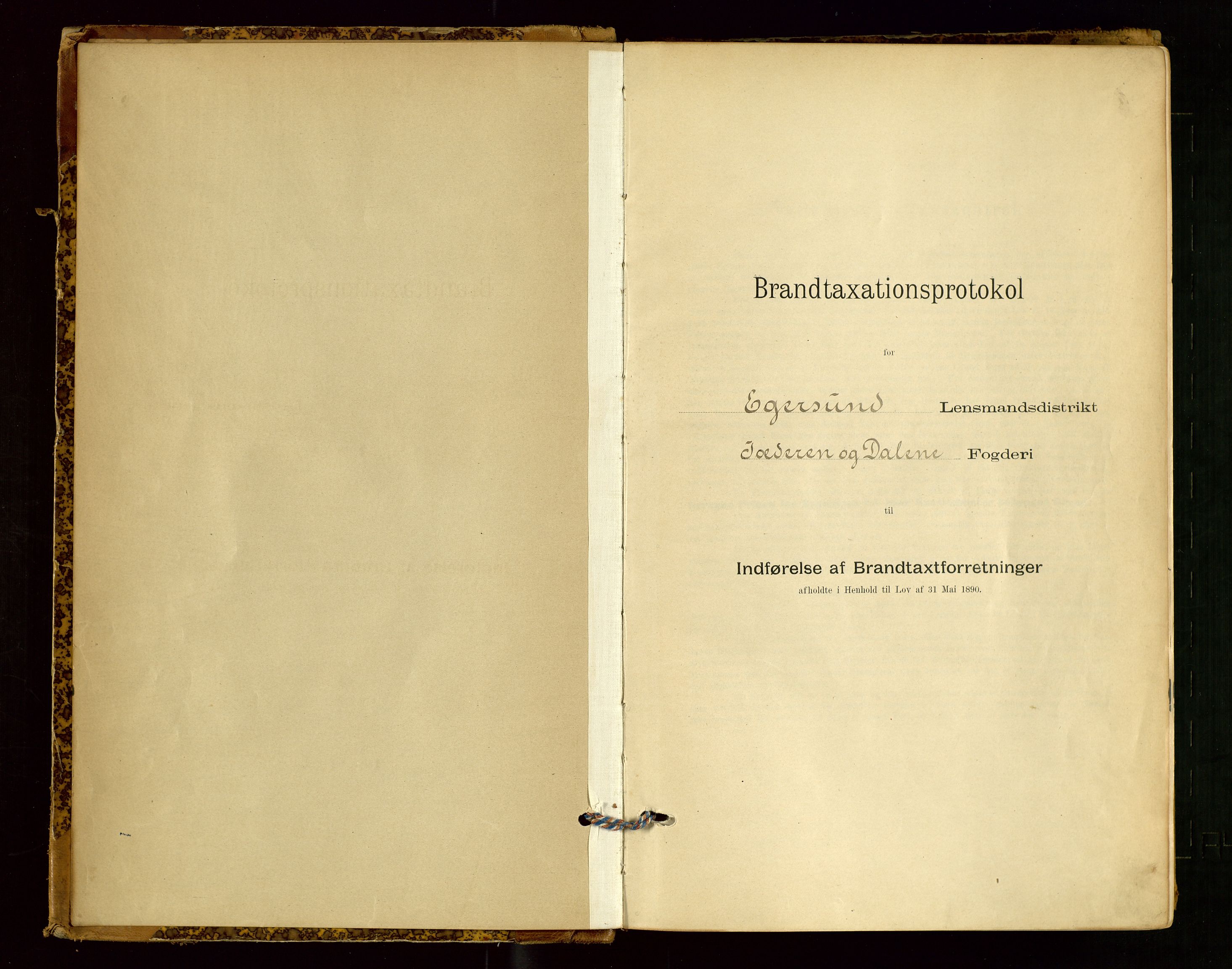 Eigersund lensmannskontor, AV/SAST-A-100171/Gob/L0001: Skjemaprotokoll, 1894-1909