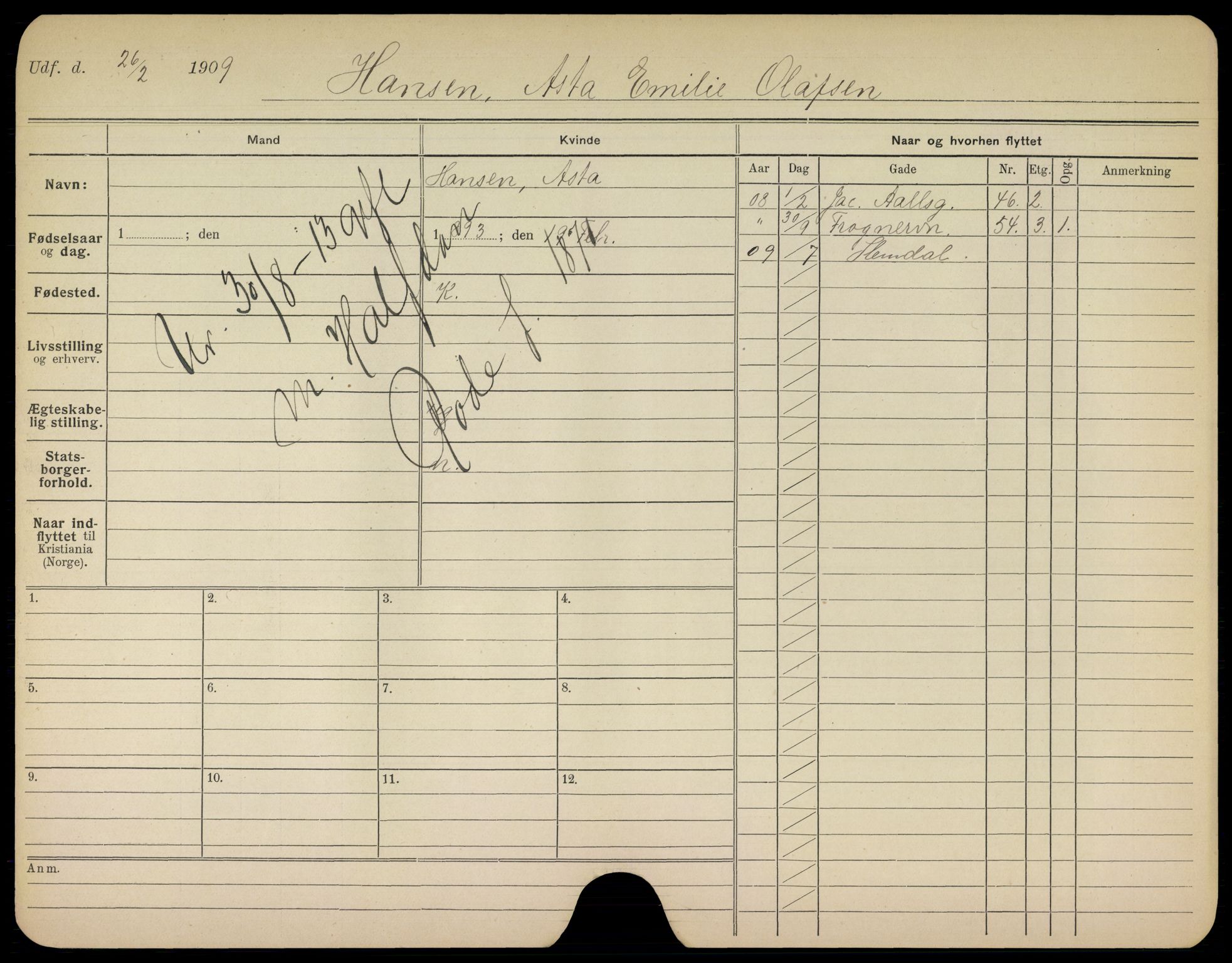 Oslo folkeregister, Registerkort, AV/SAO-A-11715/K/Kb/L0017: H - L, 1913