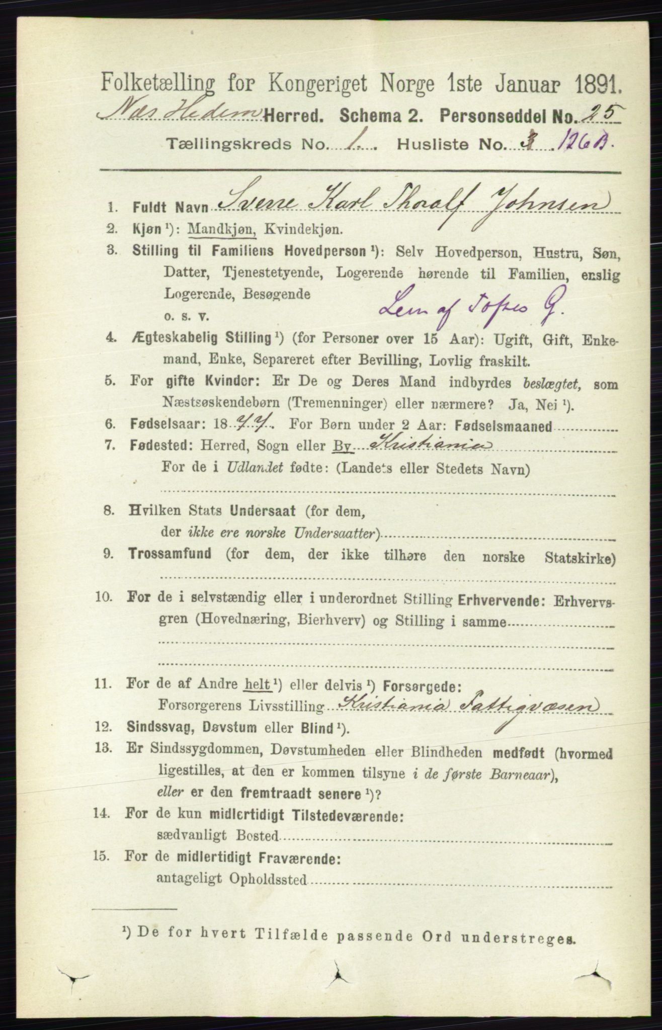 RA, Folketelling 1891 for 0411 Nes herred, 1891, s. 932