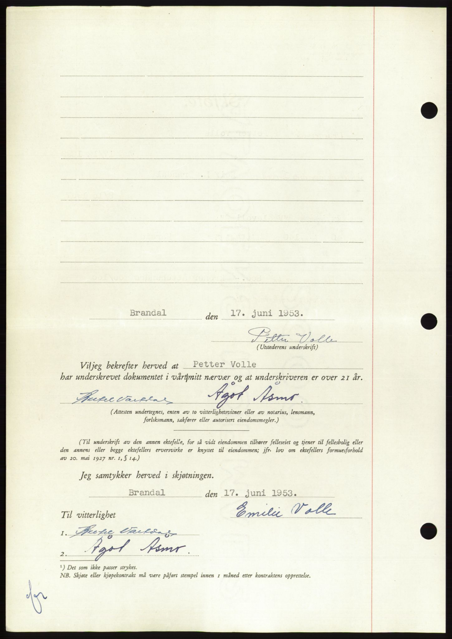 Søre Sunnmøre sorenskriveri, AV/SAT-A-4122/1/2/2C/L0095: Pantebok nr. 21A, 1953-1953, Dagboknr: 1493/1953