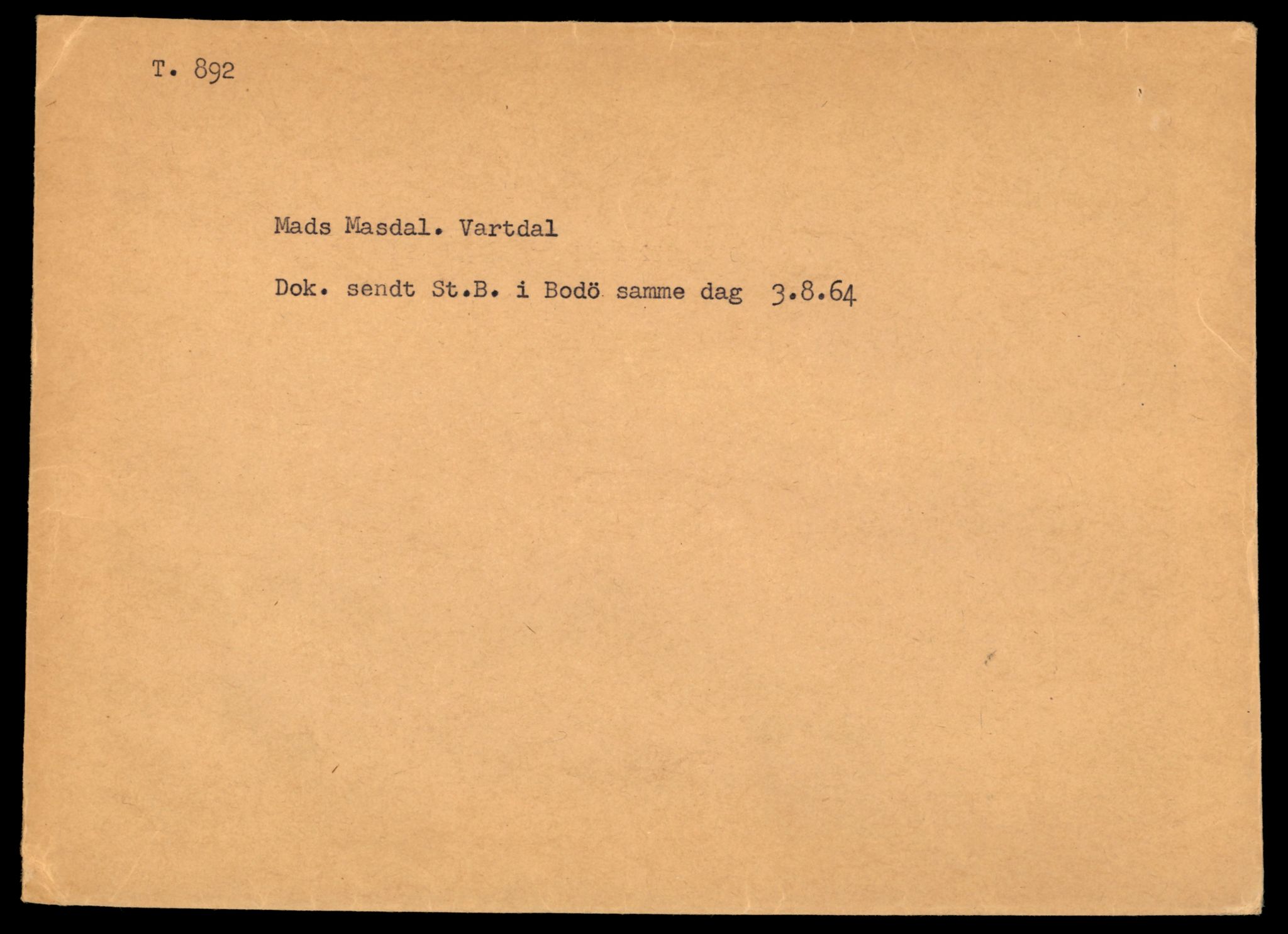 Møre og Romsdal vegkontor - Ålesund trafikkstasjon, SAT/A-4099/F/Fe/L0008: Registreringskort for kjøretøy T 747 - T 894, 1927-1998, s. 2922