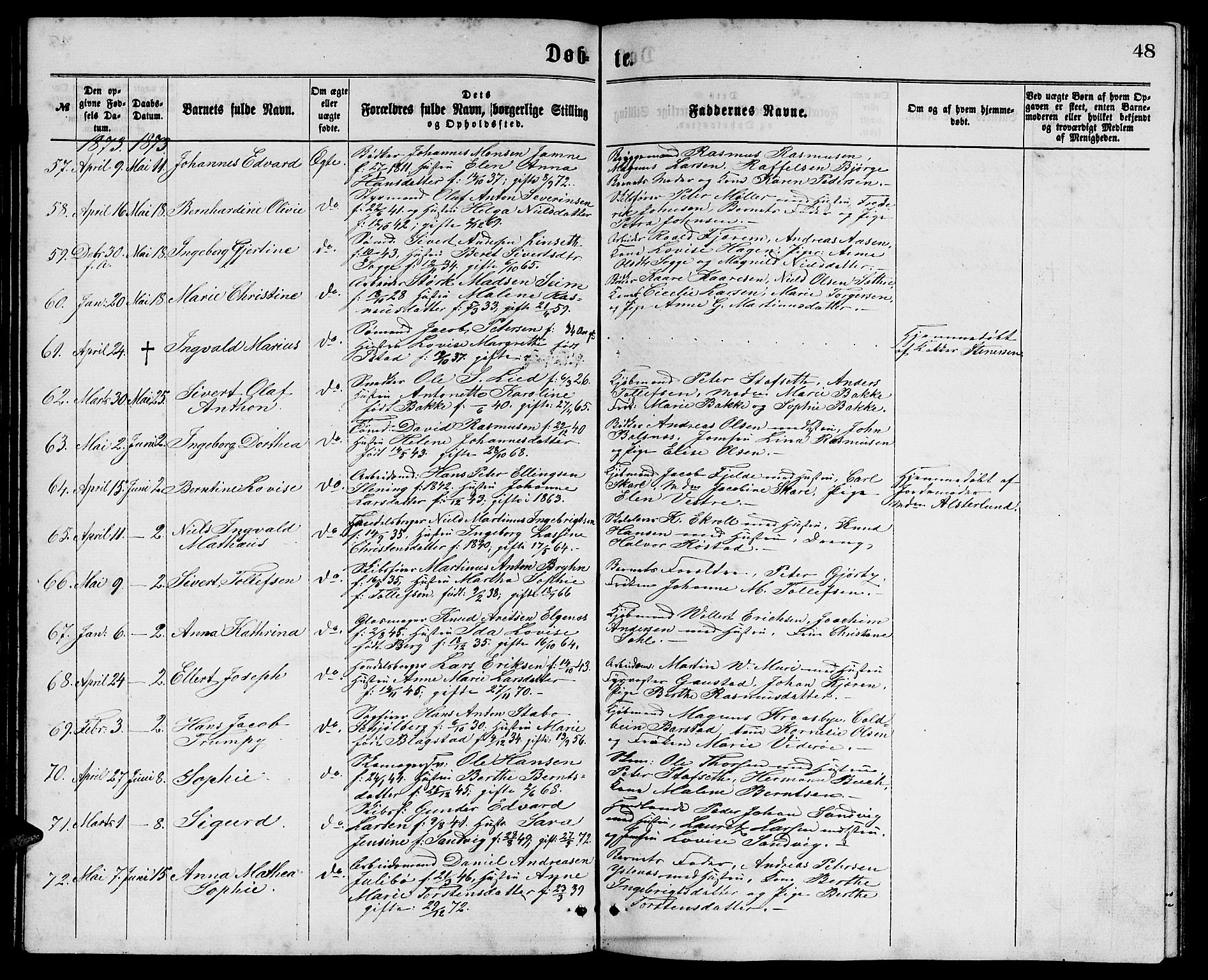 Ministerialprotokoller, klokkerbøker og fødselsregistre - Møre og Romsdal, AV/SAT-A-1454/529/L0465: Klokkerbok nr. 529C02, 1868-1877, s. 48