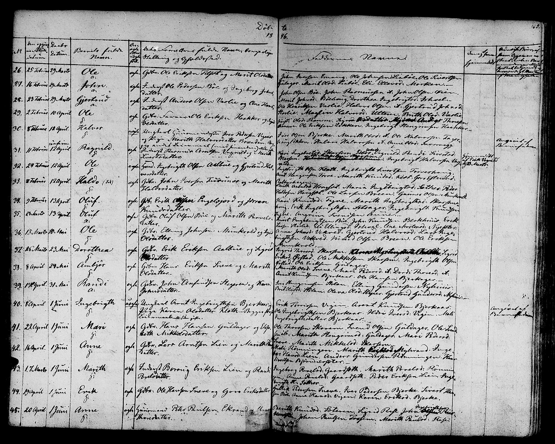 Ministerialprotokoller, klokkerbøker og fødselsregistre - Sør-Trøndelag, SAT/A-1456/678/L0897: Ministerialbok nr. 678A06-07, 1821-1847, s. 165