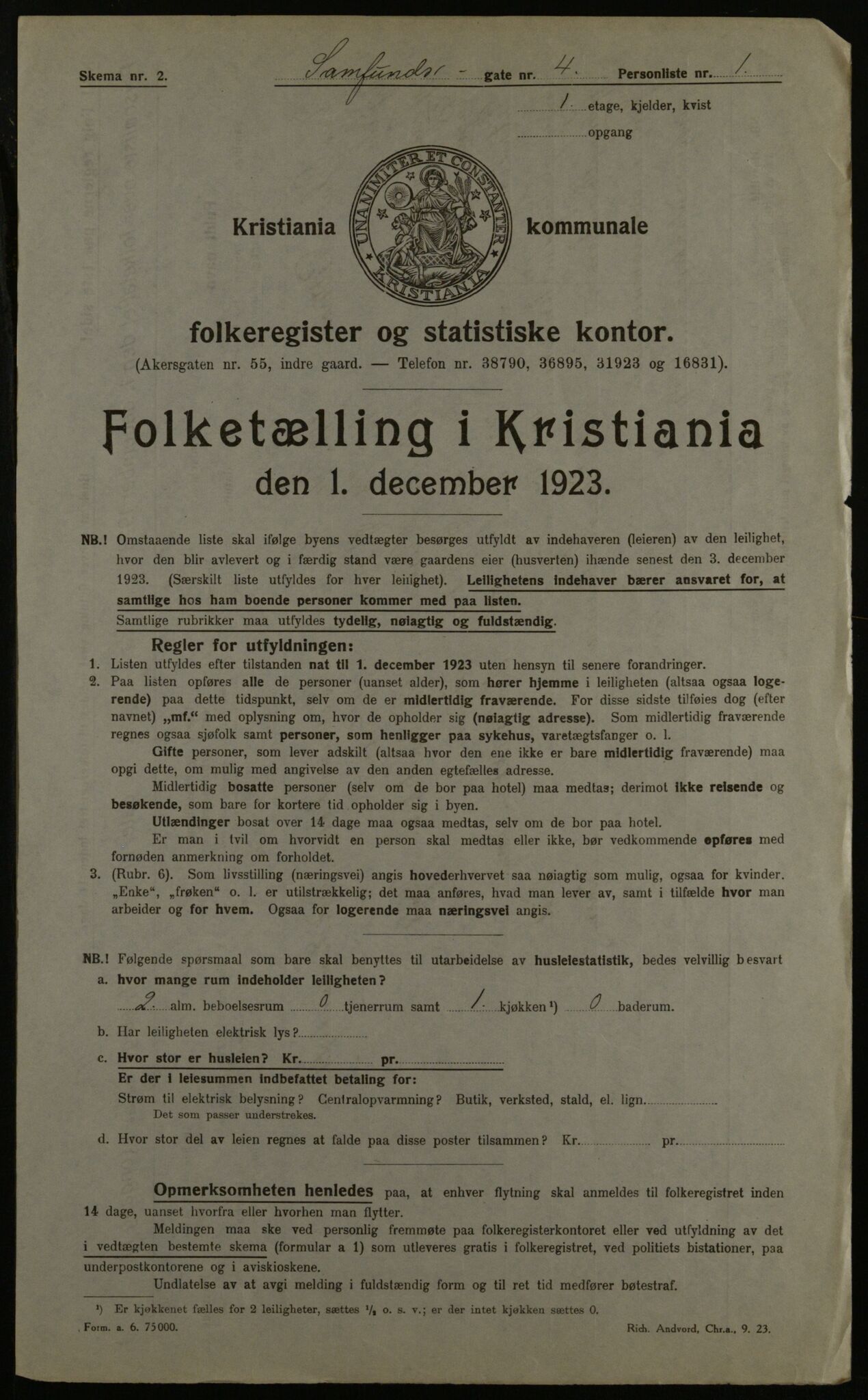 OBA, Kommunal folketelling 1.12.1923 for Kristiania, 1923, s. 95824