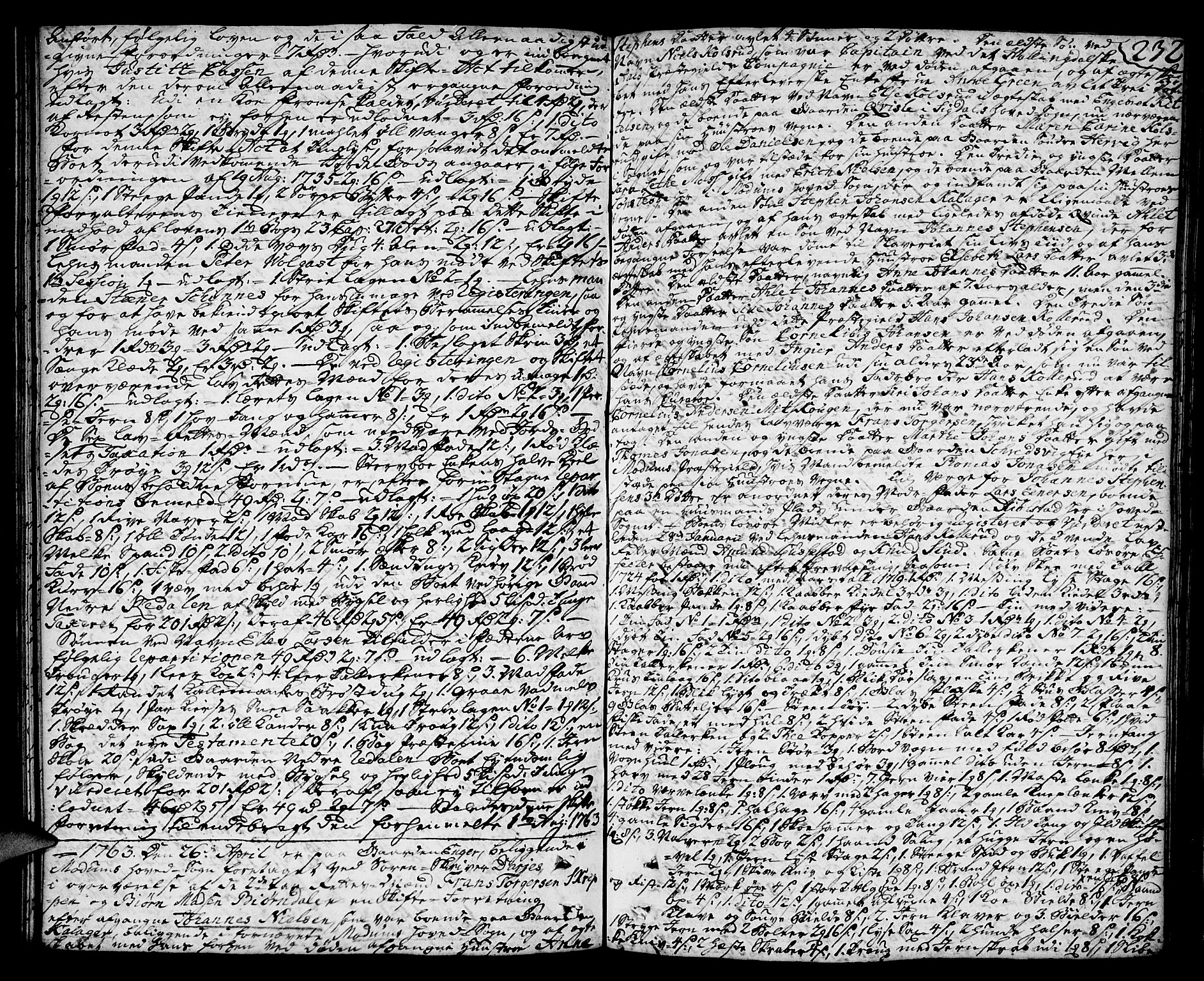 Eiker, Modum og Sigdal sorenskriveri, SAKO/A-123/H/Hb/Hba/L0013a: Skifteprotokoll, 1761-1764, s. 231b-232a