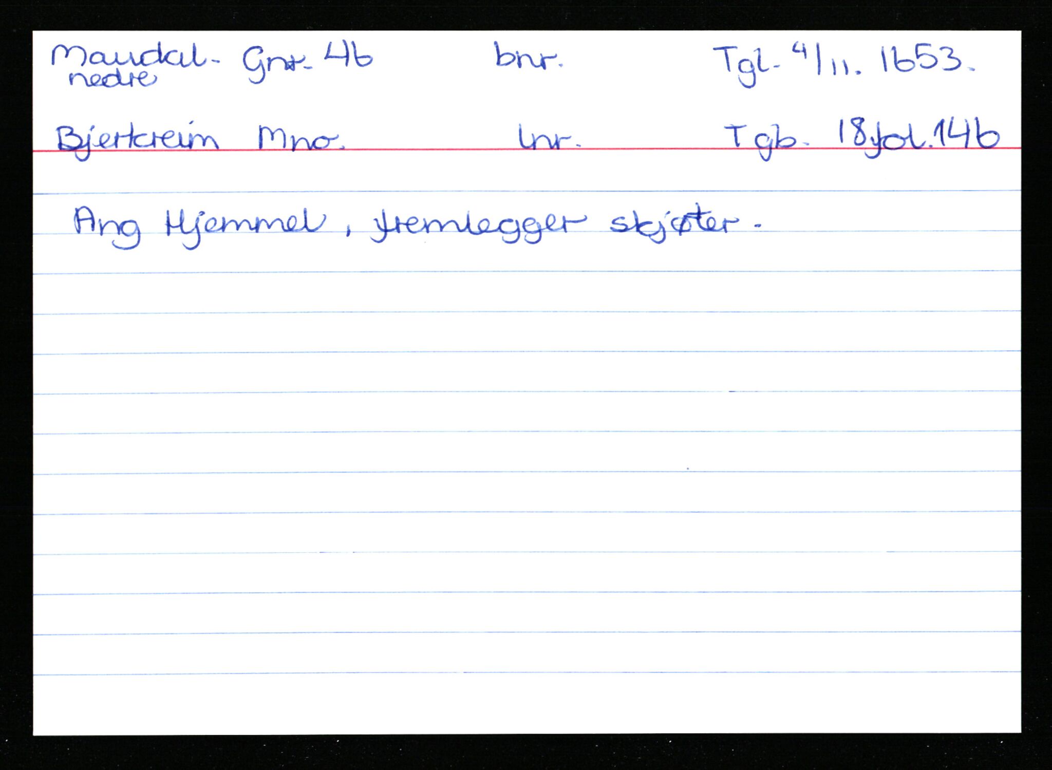 Statsarkivet i Stavanger, AV/SAST-A-101971/03/Y/Ym/L0037: Åstedskort sortert etter gårdsnavn: Lædre - Mauland, 1600-1950, s. 585