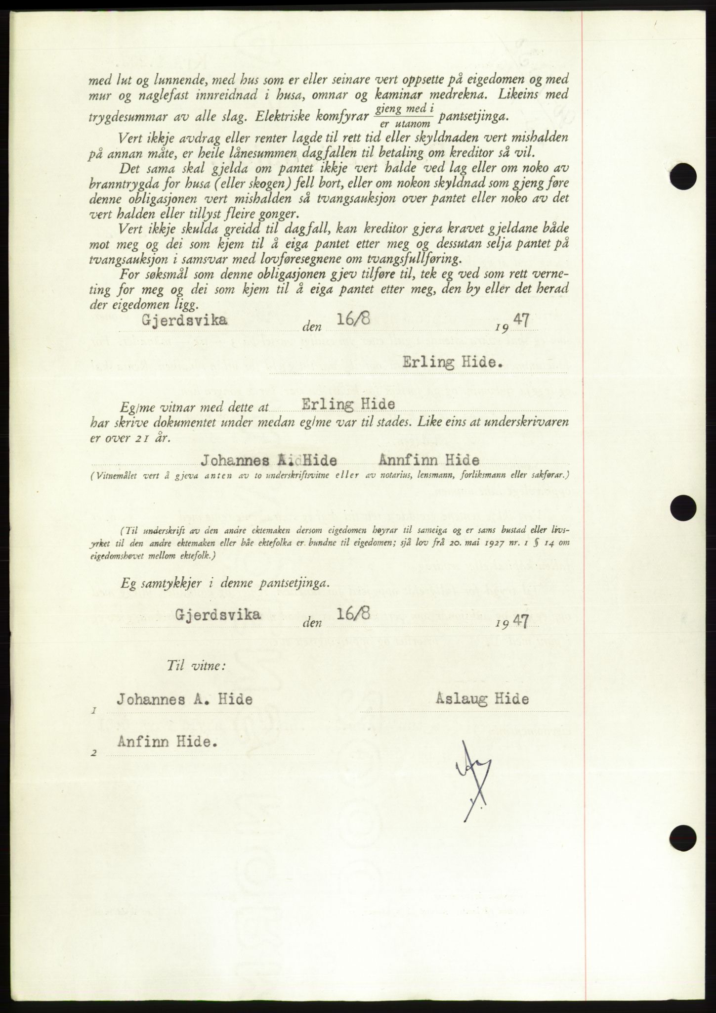 Søre Sunnmøre sorenskriveri, AV/SAT-A-4122/1/2/2C/L0115: Pantebok nr. 3B, 1947-1948, Dagboknr: 1330/1947