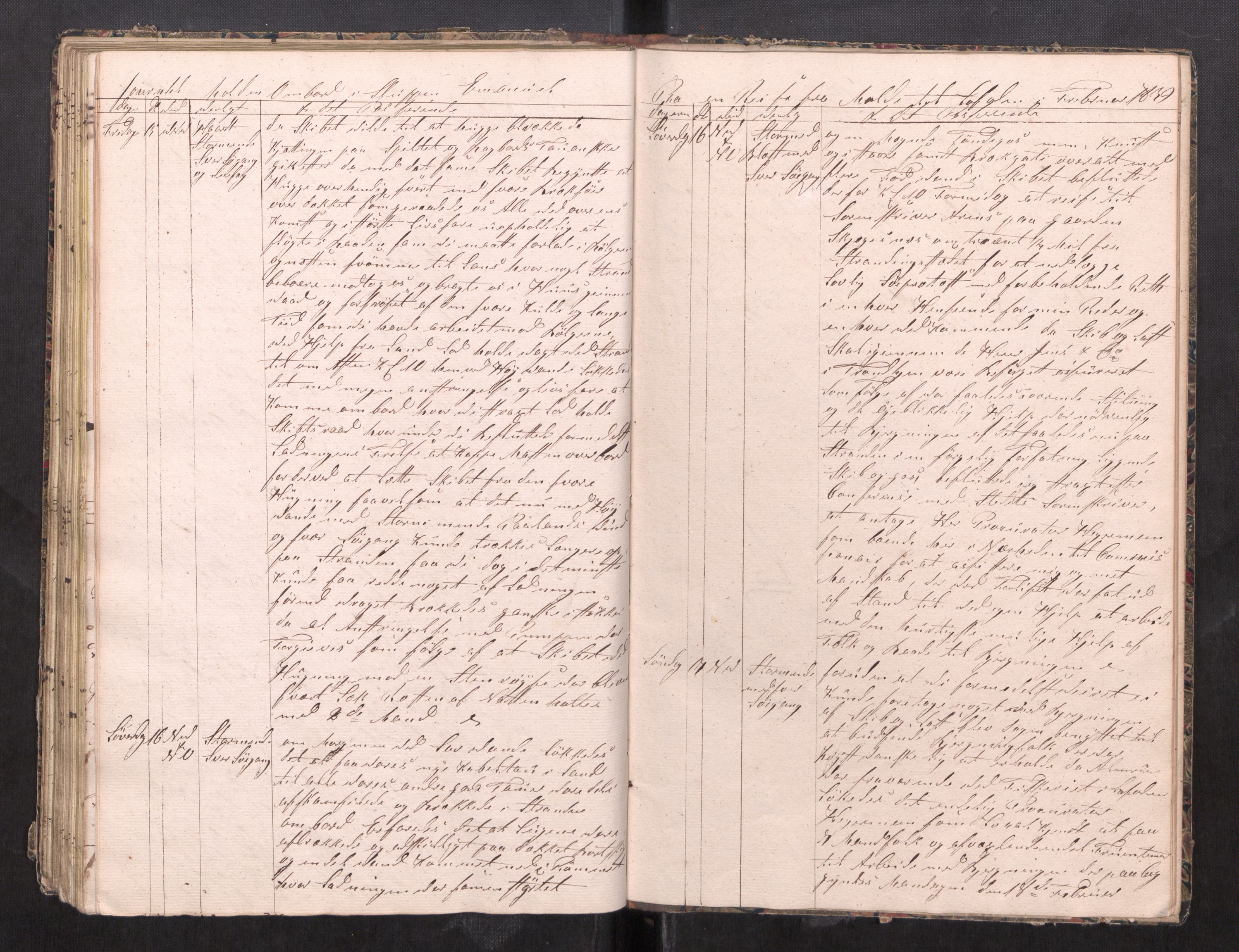 Kristiansund magistrat, AV/SAT-A-0032/F/Fx/L0012: Journal for sluppen "Tvende søstre", "Oskar" og "Emanuel" av Ålesund, 1836-1839