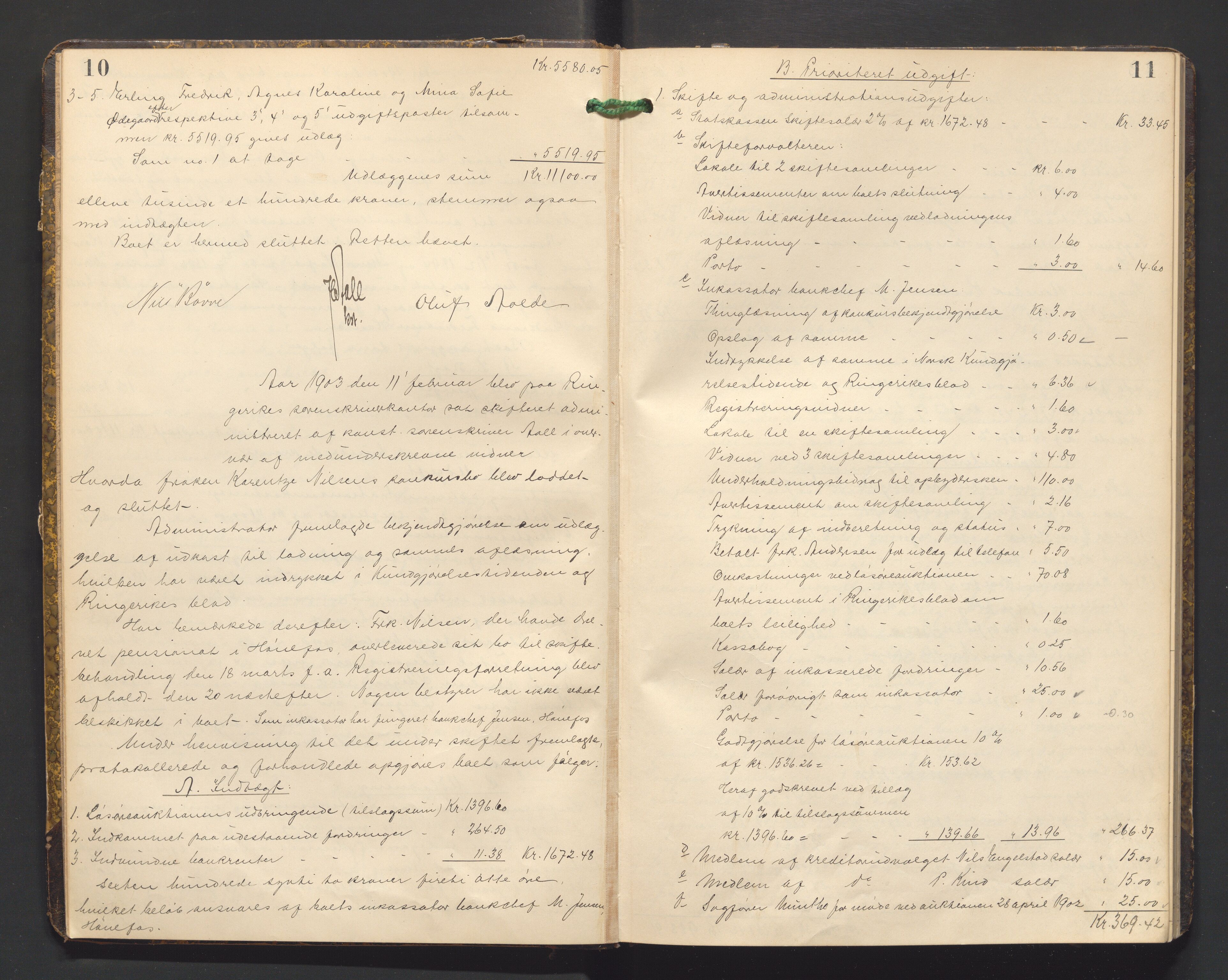 Ringerike sorenskriveri, SAKO/A-105/H/Hb/Hbd/Hbdb/L0003: Skifteutlodningsprotokoll, 1901-1933, s. 10-11