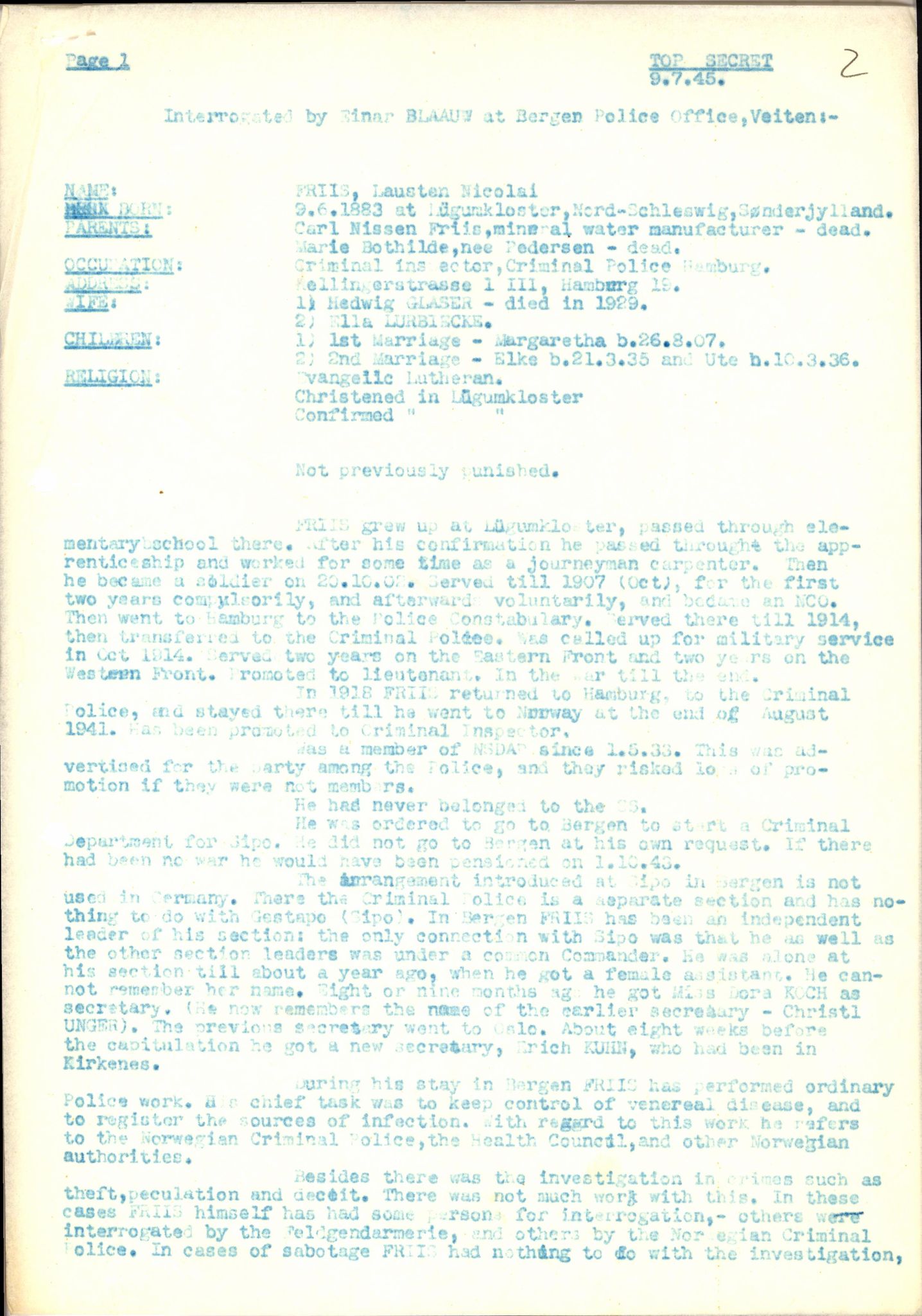 Forsvaret, Forsvarets overkommando II, AV/RA-RAFA-3915/D/Db/L0008: CI Questionaires. Tyske okkupasjonsstyrker i Norge. Tyskere., 1945-1946, s. 373