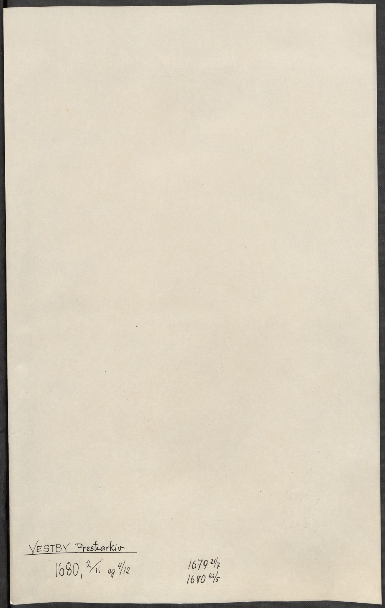 Riksarkivets diplomsamling, RA/EA-5965/F15/L0006: Prestearkiv - Akershus, 1593-1865, s. 290