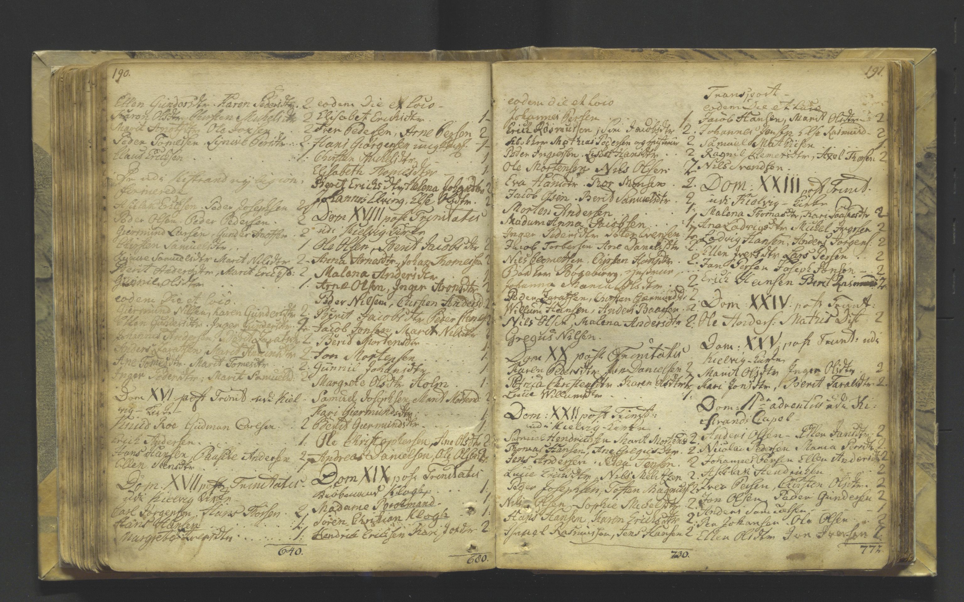 Kistrand/Porsanger sokneprestembete, AV/SATØ-S-1351/H/Ha/L0001.kirke: Ministerialbok nr. 1, 1764-1792, s. 190-191