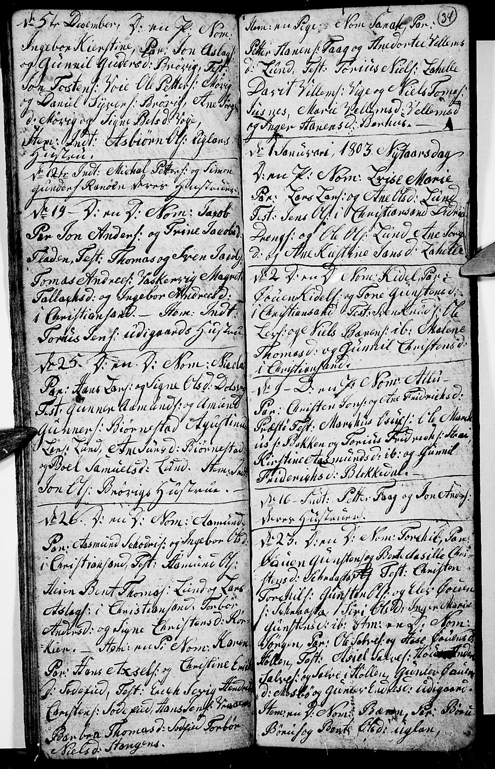 Oddernes sokneprestkontor, SAK/1111-0033/F/Fb/Fba/L0002: Klokkerbok nr. B 2, 1791-1806, s. 34