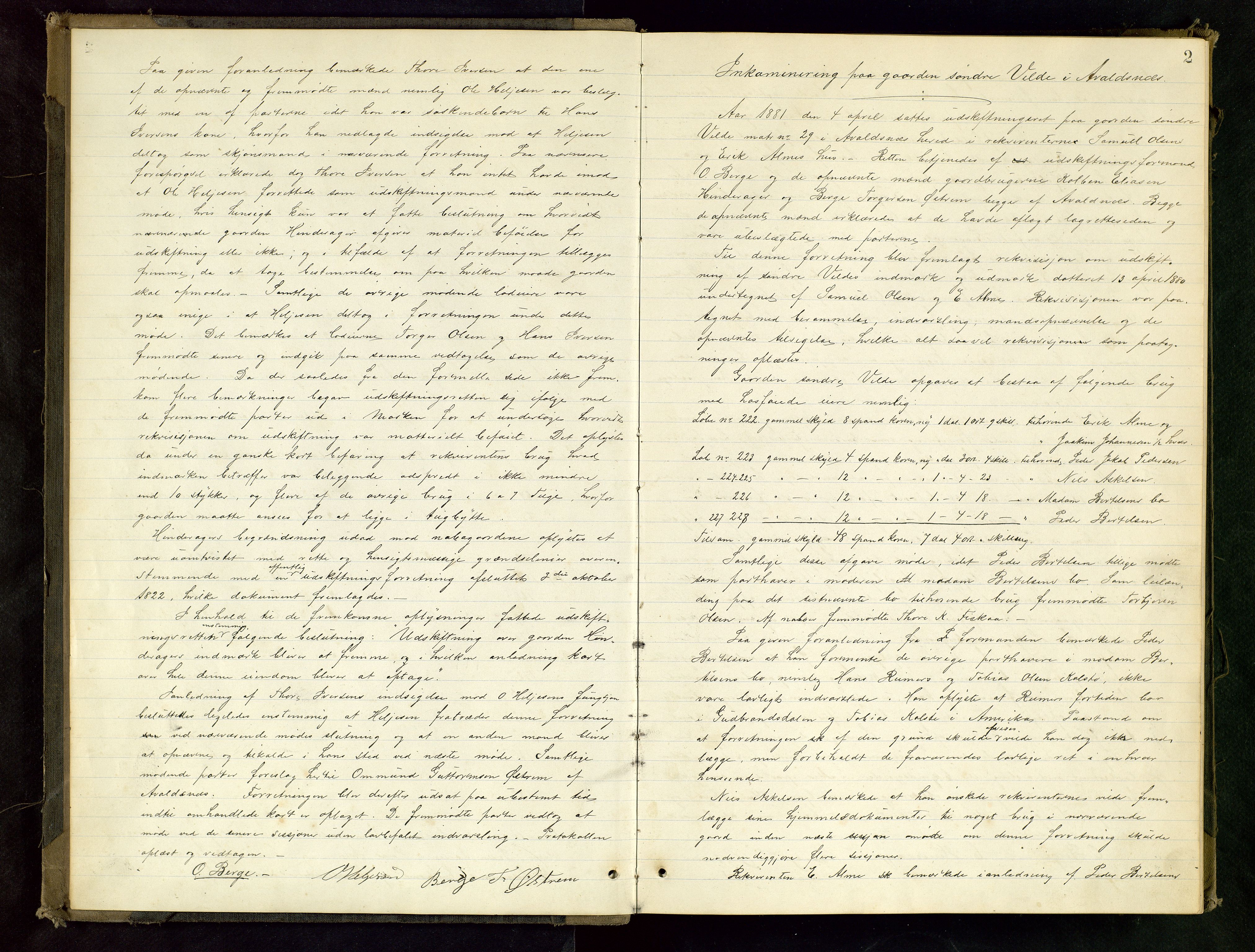 Rogaland jordskifterett, AV/SAST-A-102426/Oa/L0009: Forhandlingsprotokoll, 1881-1892, s. 2