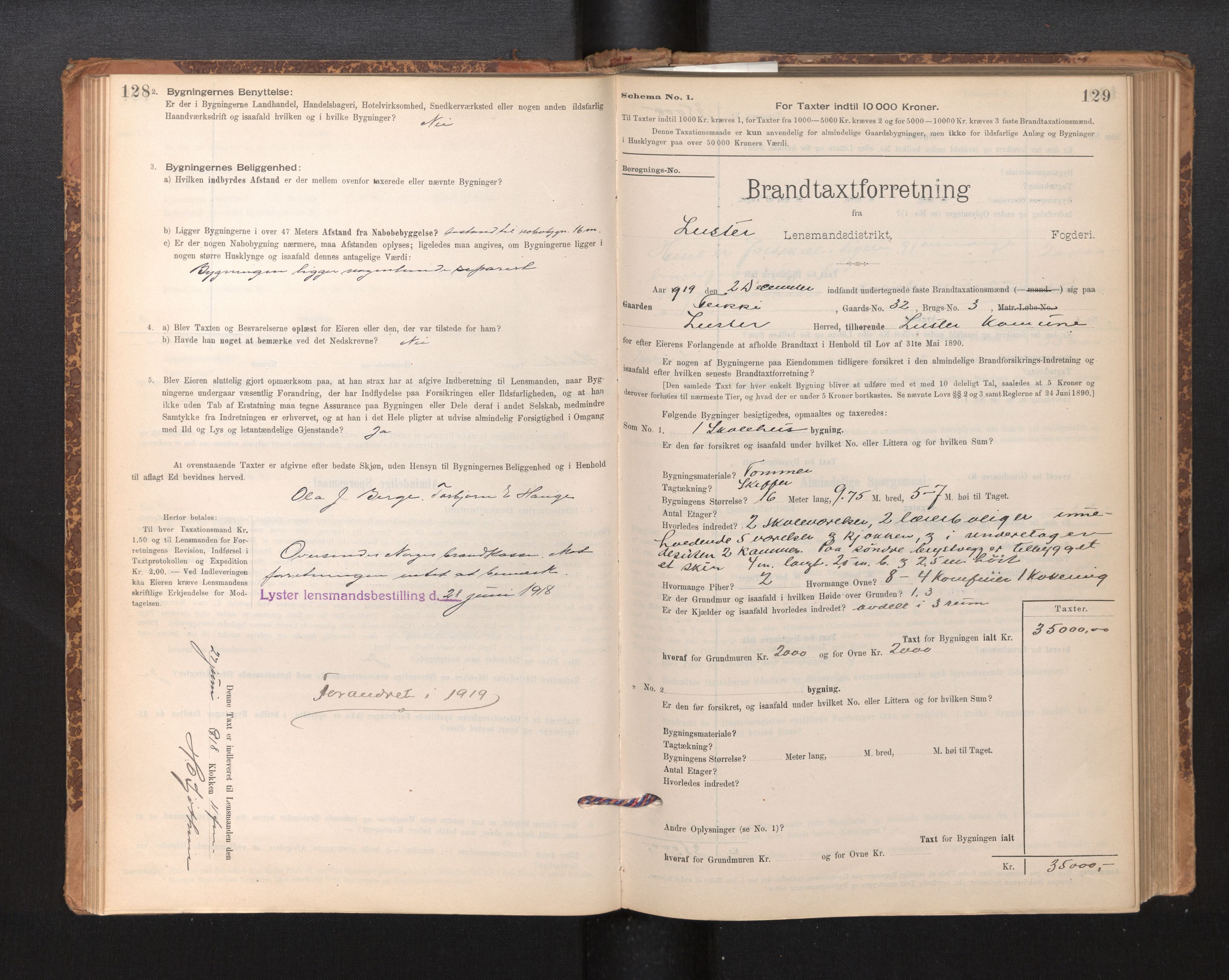 Lensmannen i Luster, AV/SAB-A-29301/0012/L0007: Branntakstprotokoll, skjematakst, 1895-1935, s. 128-129