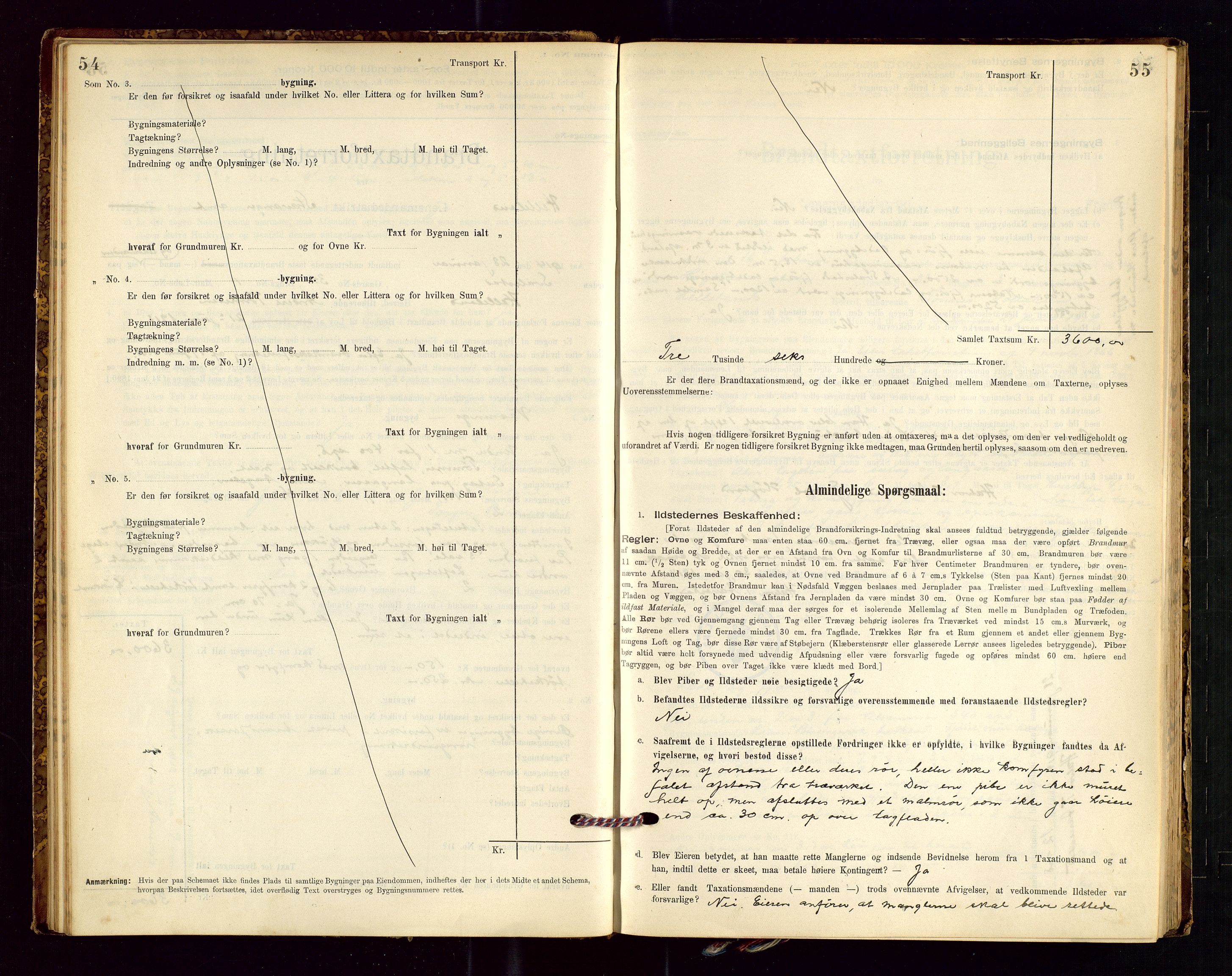 Helleland lensmannskontor, AV/SAST-A-100209/Gob/L0001: "Brandtaxationsprotokol", 1896-1919, s. 54-55