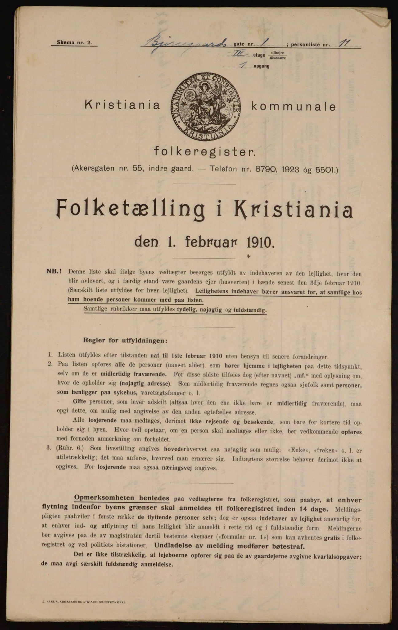 OBA, Kommunal folketelling 1.2.1910 for Kristiania, 1910, s. 5285