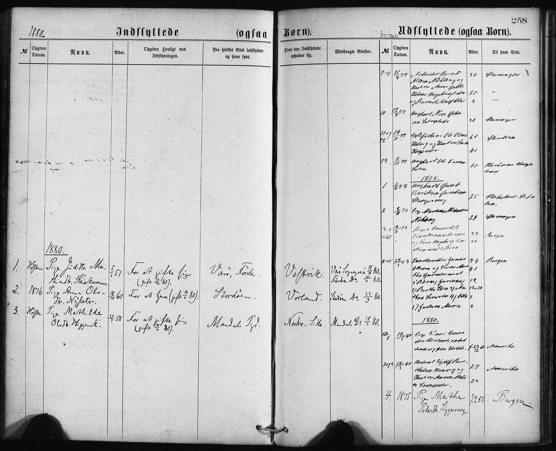 Finnås sokneprestembete, AV/SAB-A-99925/H/Ha/Haa/Haaa/L0009: Ministerialbok nr. A 9, 1873-1881, s. 258