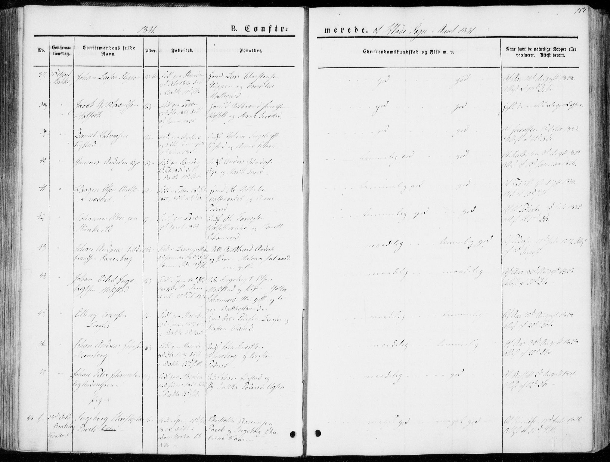 Ministerialprotokoller, klokkerbøker og fødselsregistre - Sør-Trøndelag, SAT/A-1456/606/L0290: Ministerialbok nr. 606A05, 1841-1847, s. 157