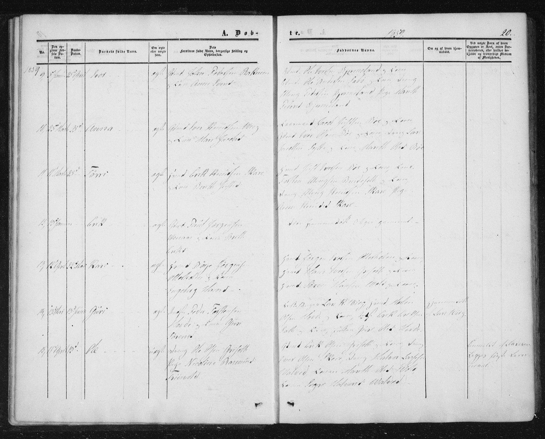Ministerialprotokoller, klokkerbøker og fødselsregistre - Møre og Romsdal, AV/SAT-A-1454/543/L0562: Ministerialbok nr. 543A02, 1854-1884, s. 20
