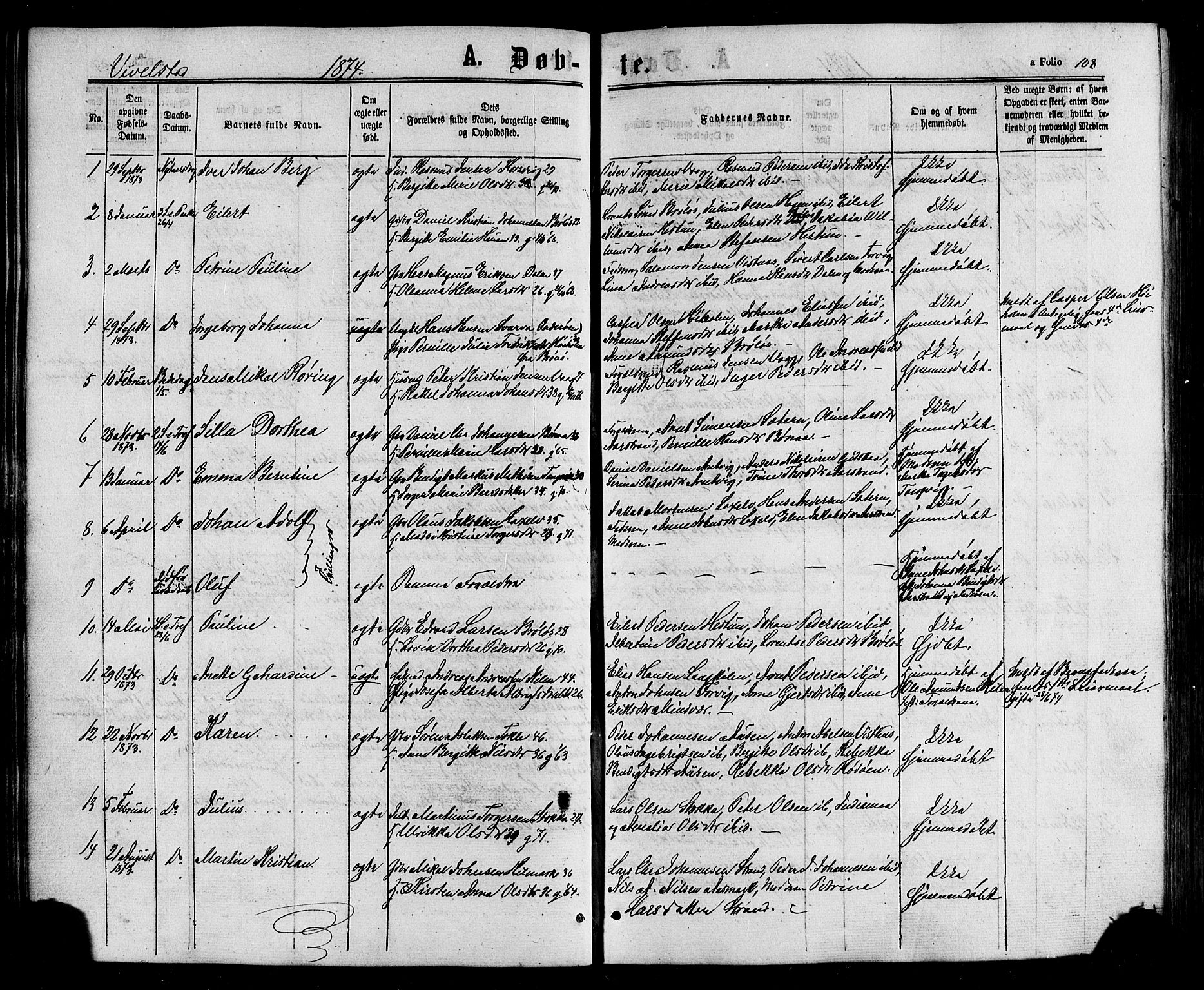 Ministerialprotokoller, klokkerbøker og fødselsregistre - Nordland, AV/SAT-A-1459/817/L0262: Ministerialbok nr. 817A03 /2, 1867-1877, s. 108