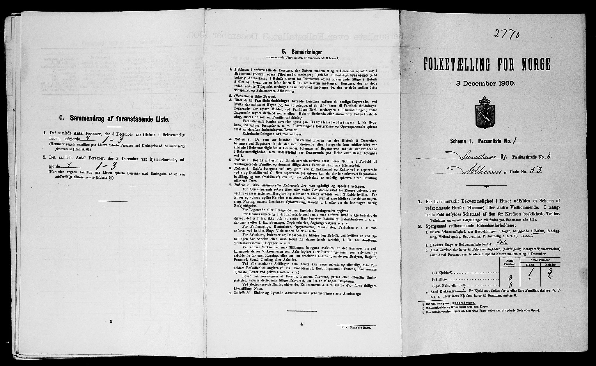 SAST, Folketelling 1900 for 1102 Sandnes ladested, 1900, s. 414