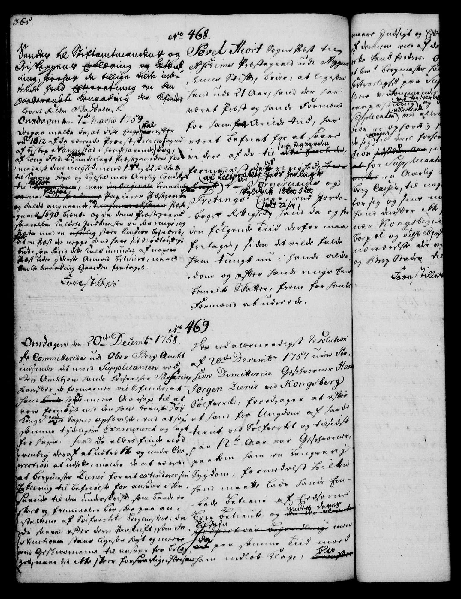 Rentekammeret, Kammerkanselliet, AV/RA-EA-3111/G/Gh/Gha/L0034: Norsk ekstraktmemorialprotokoll (merket RK 53.79), 1756-1759, s. 365