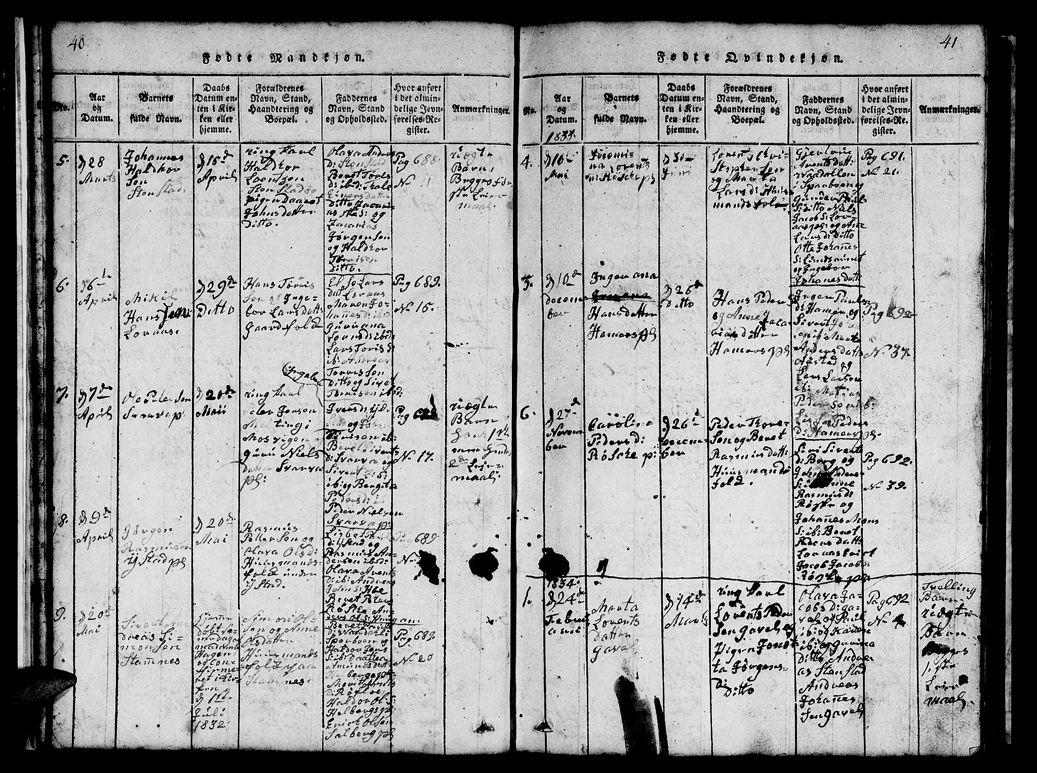 Ministerialprotokoller, klokkerbøker og fødselsregistre - Nord-Trøndelag, SAT/A-1458/731/L0310: Klokkerbok nr. 731C01, 1816-1874, s. 40-41