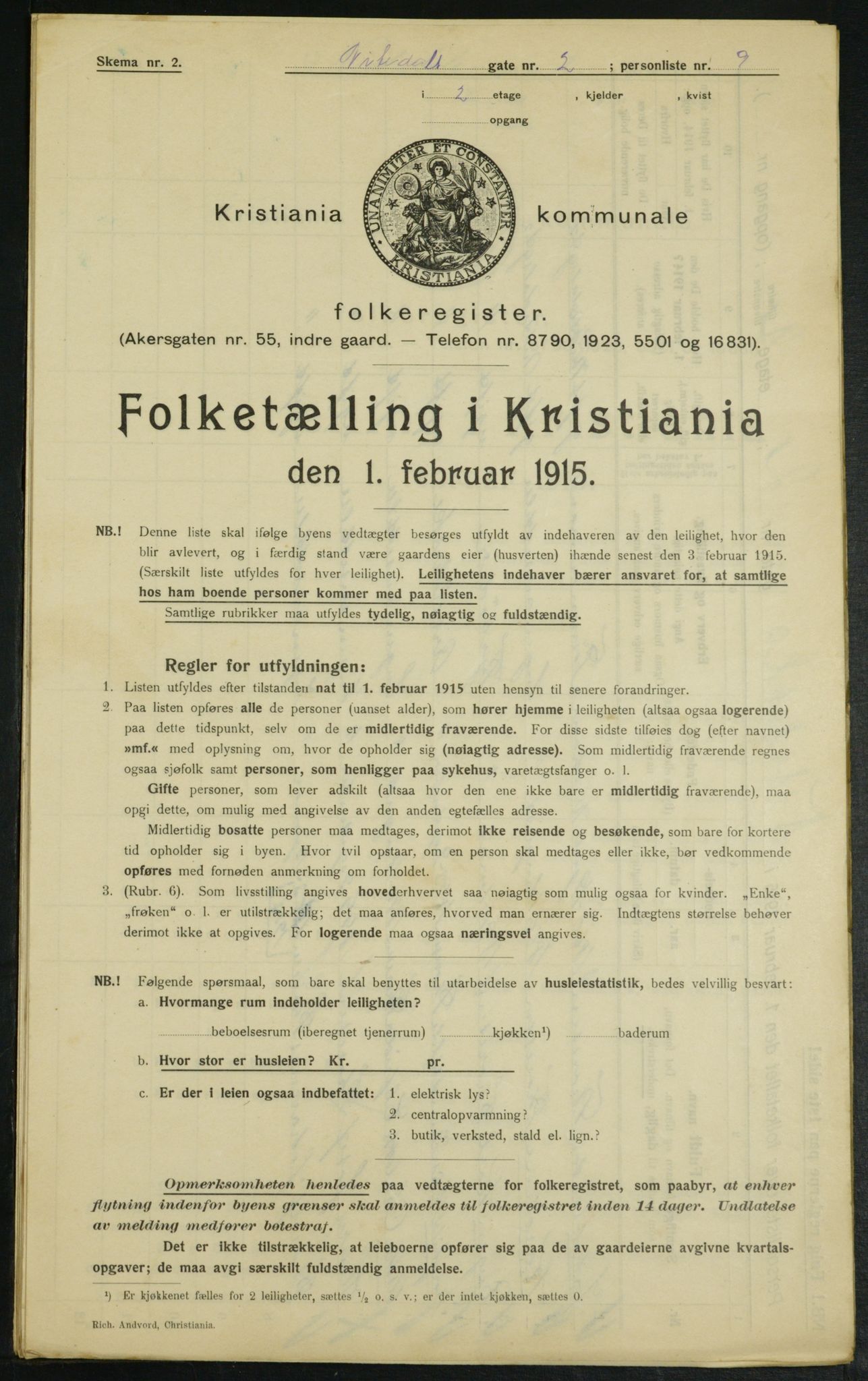 OBA, Kommunal folketelling 1.2.1915 for Kristiania, 1915, s. 70656