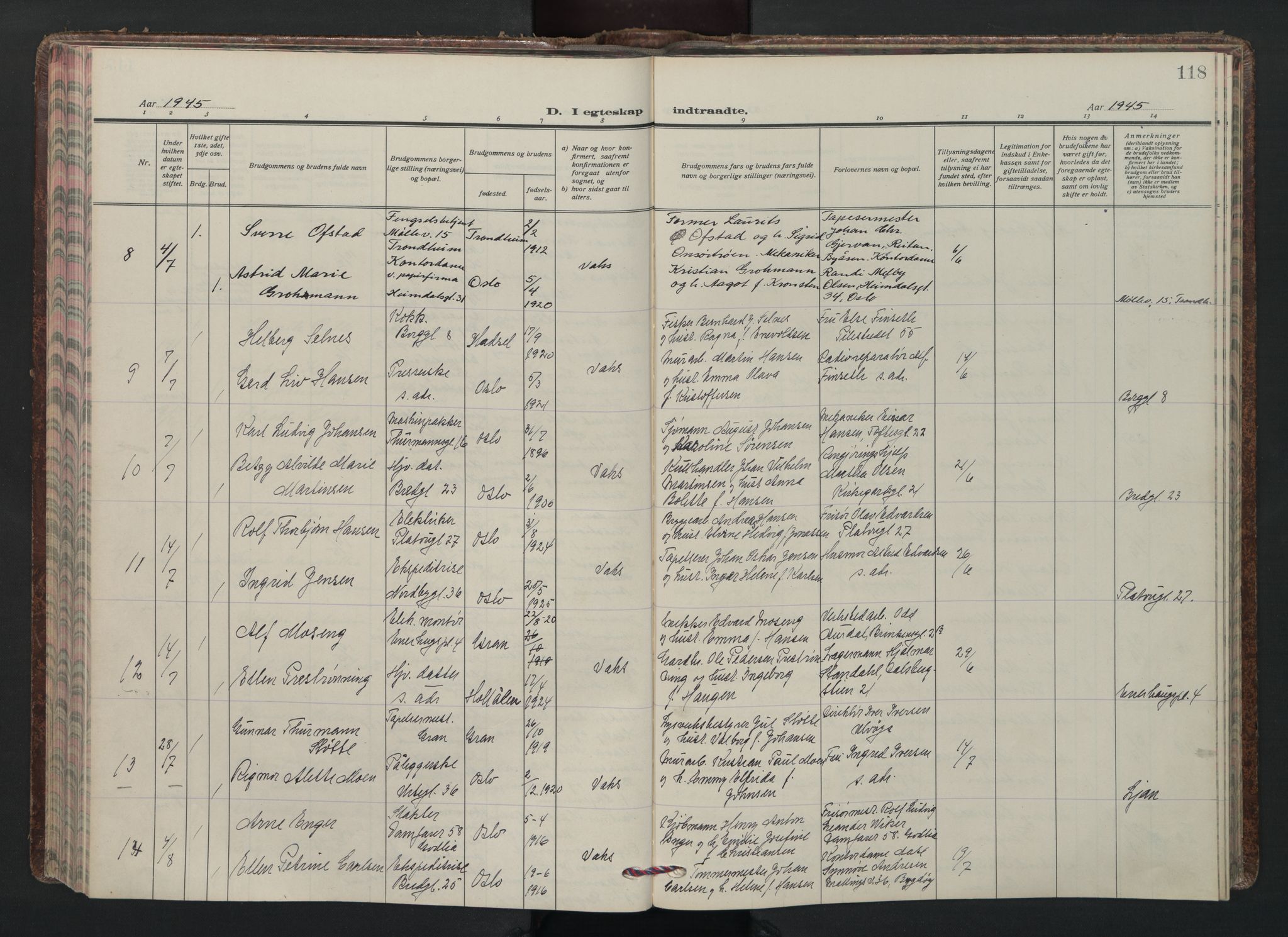 Grønland prestekontor Kirkebøker, AV/SAO-A-10848/F/Fa/L0020: Ministerialbok nr. 20, 1935-1946, s. 118