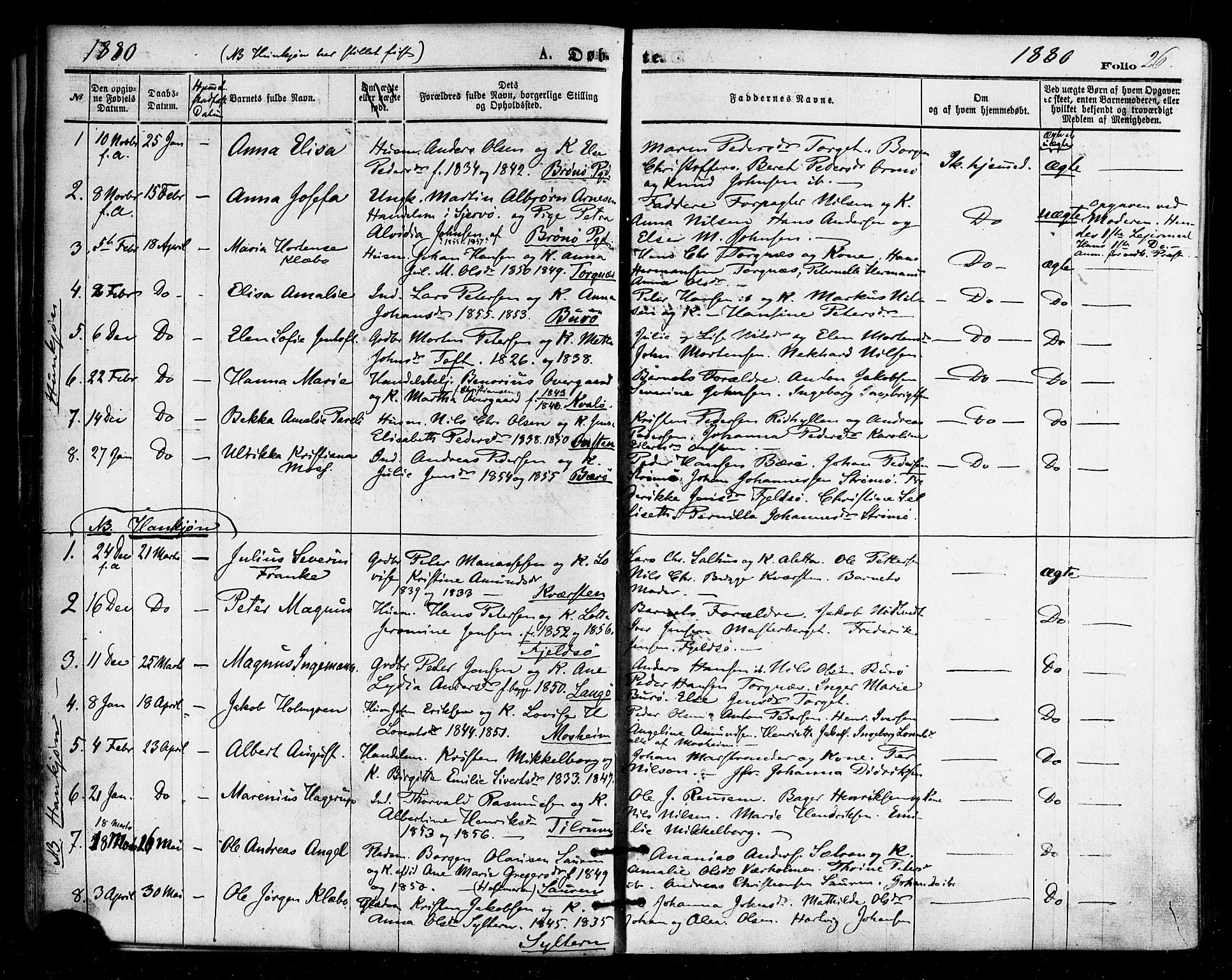 Ministerialprotokoller, klokkerbøker og fødselsregistre - Nordland, AV/SAT-A-1459/813/L0199: Ministerialbok nr. 813A09, 1875-1885, s. 26