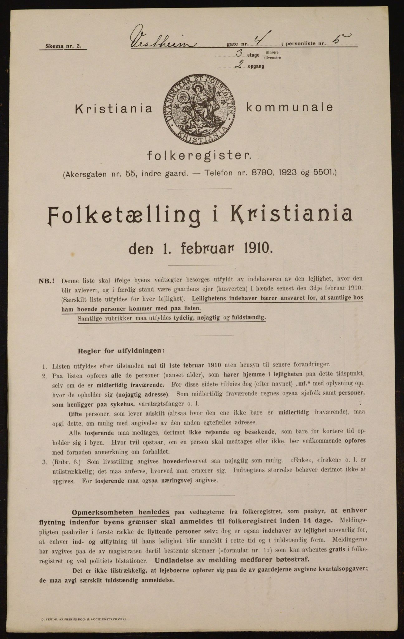 OBA, Kommunal folketelling 1.2.1910 for Kristiania, 1910, s. 116082