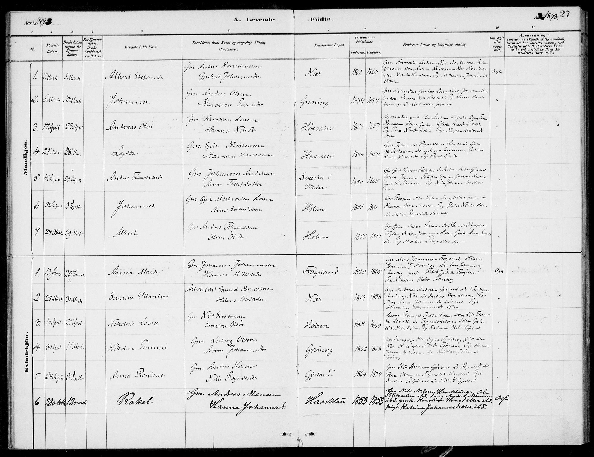 Førde sokneprestembete, AV/SAB-A-79901/H/Haa/Haac/L0001: Ministerialbok nr. C  1, 1881-1920, s. 27