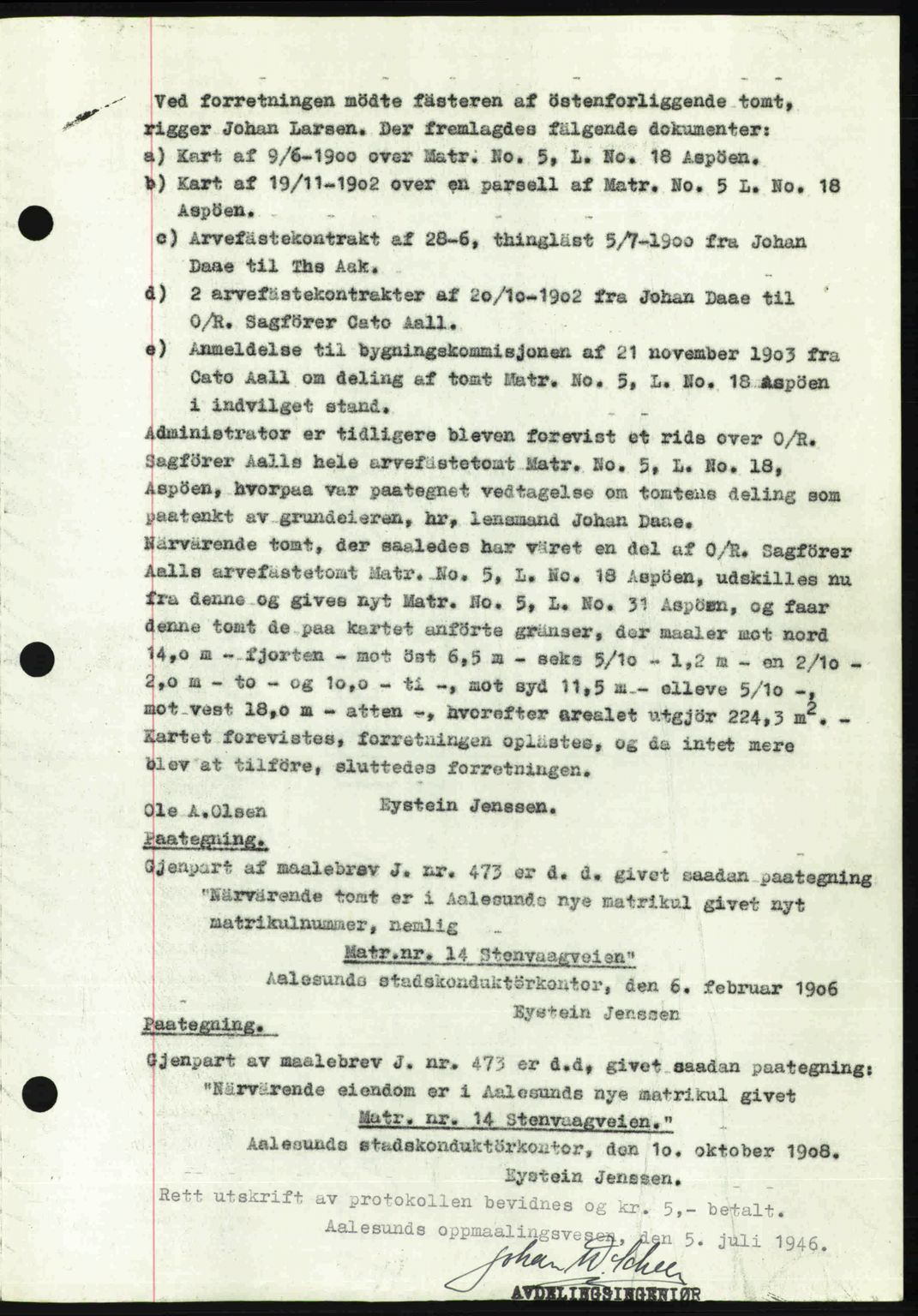 Ålesund byfogd, AV/SAT-A-4384: Pantebok nr. 37A (1), 1947-1949, Dagboknr: 821/1947