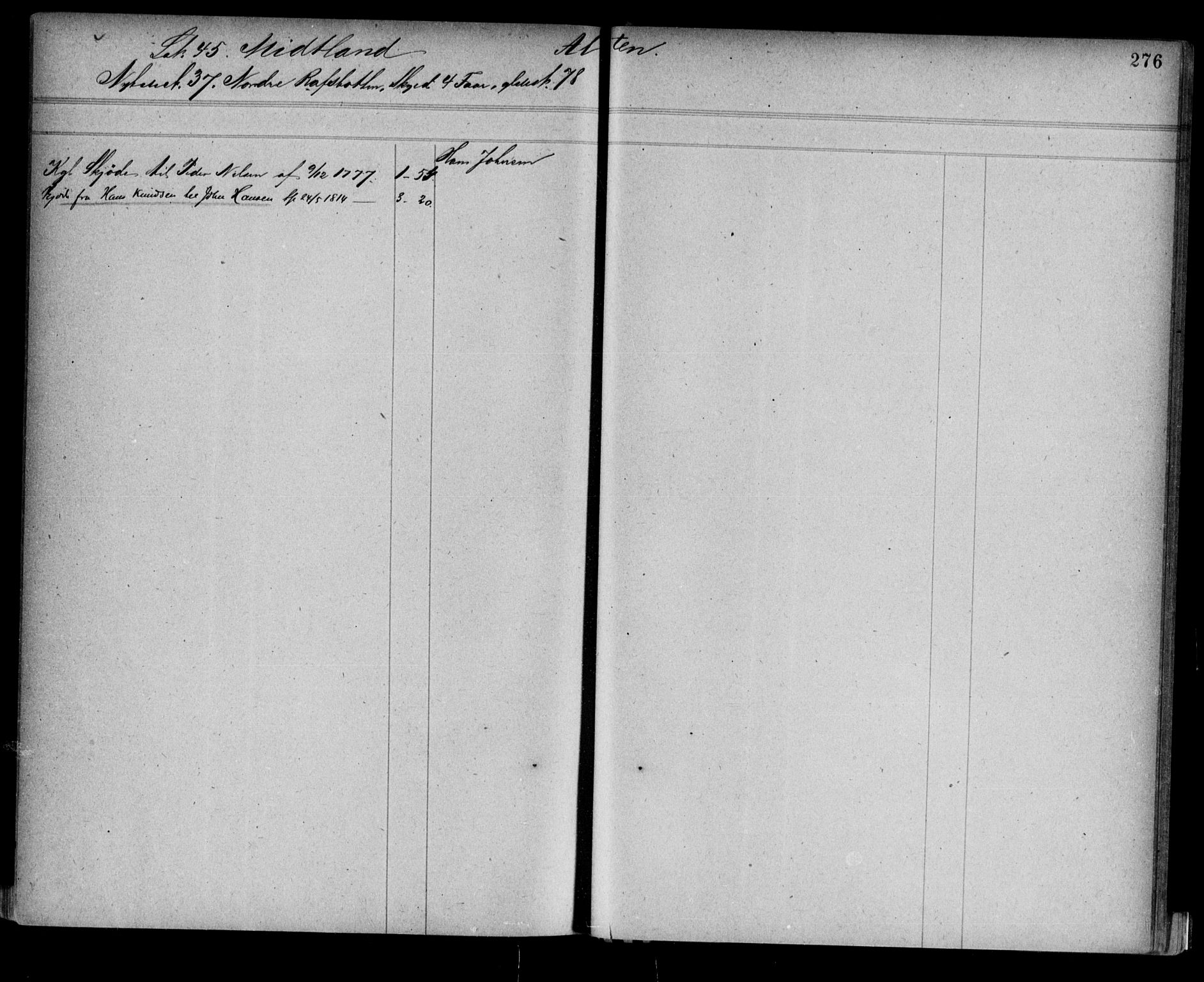 Alta fogderi/sorenskriveri, AV/SATØ-SATØ-5/1/K/Kb/Kba/L0008pantereg: Panteregister nr. 8, 1776, s. 276