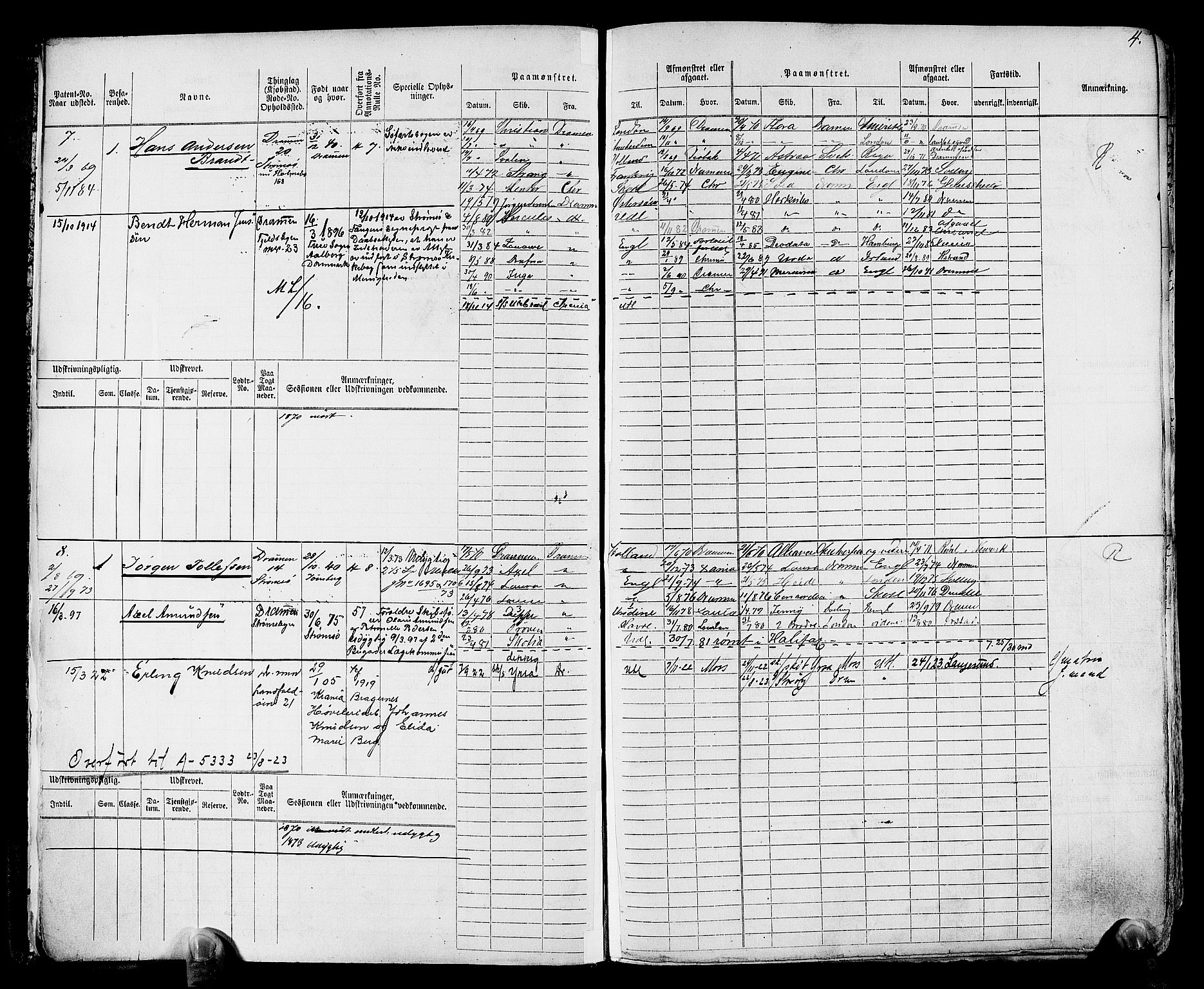 Drammen innrulleringsdistrikt, SAKO/A-781/F/Fc/L0001: Hovedrulle, 1868, s. 6